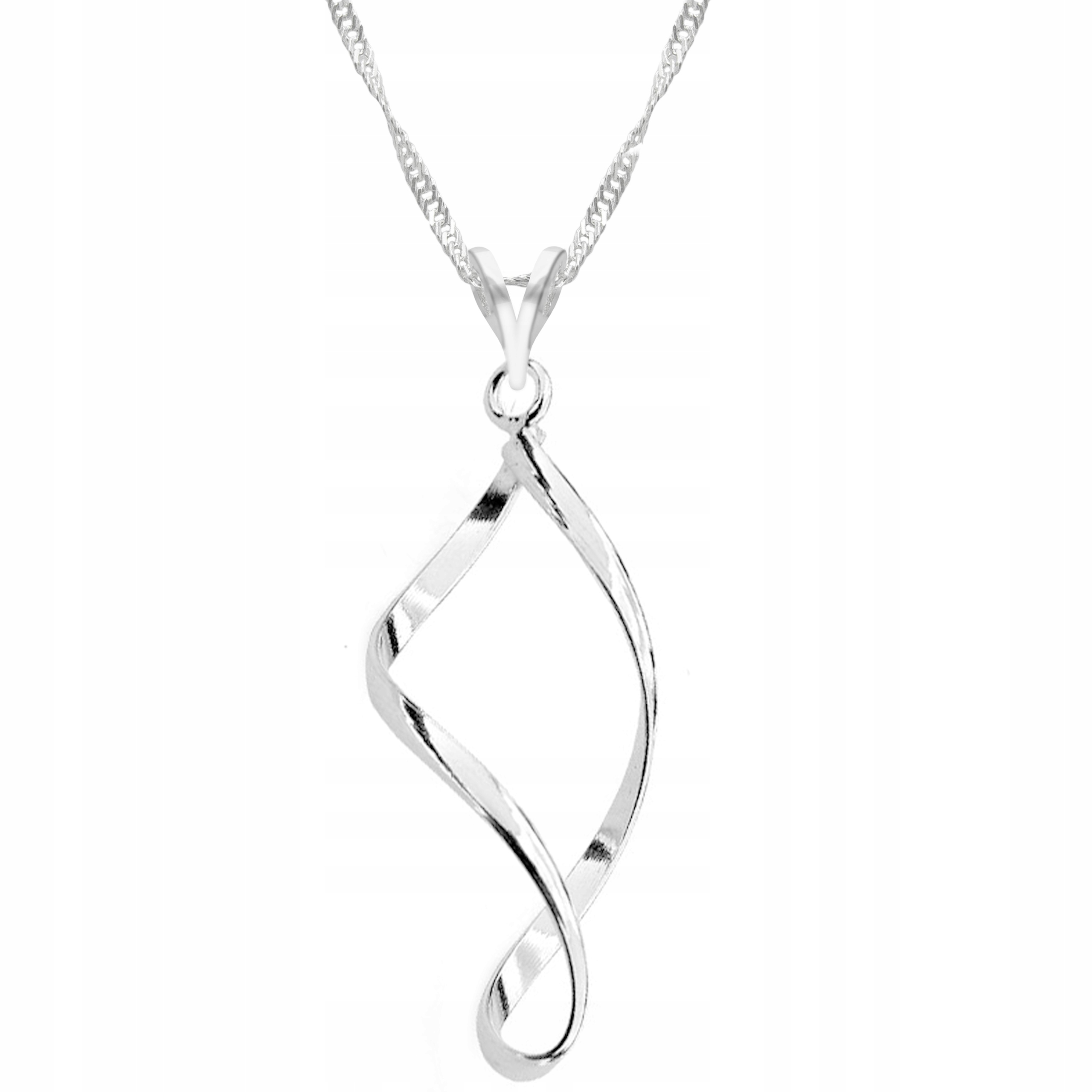 Stříbrný řetízek náhrdelník 925 Spirálový přívěsek