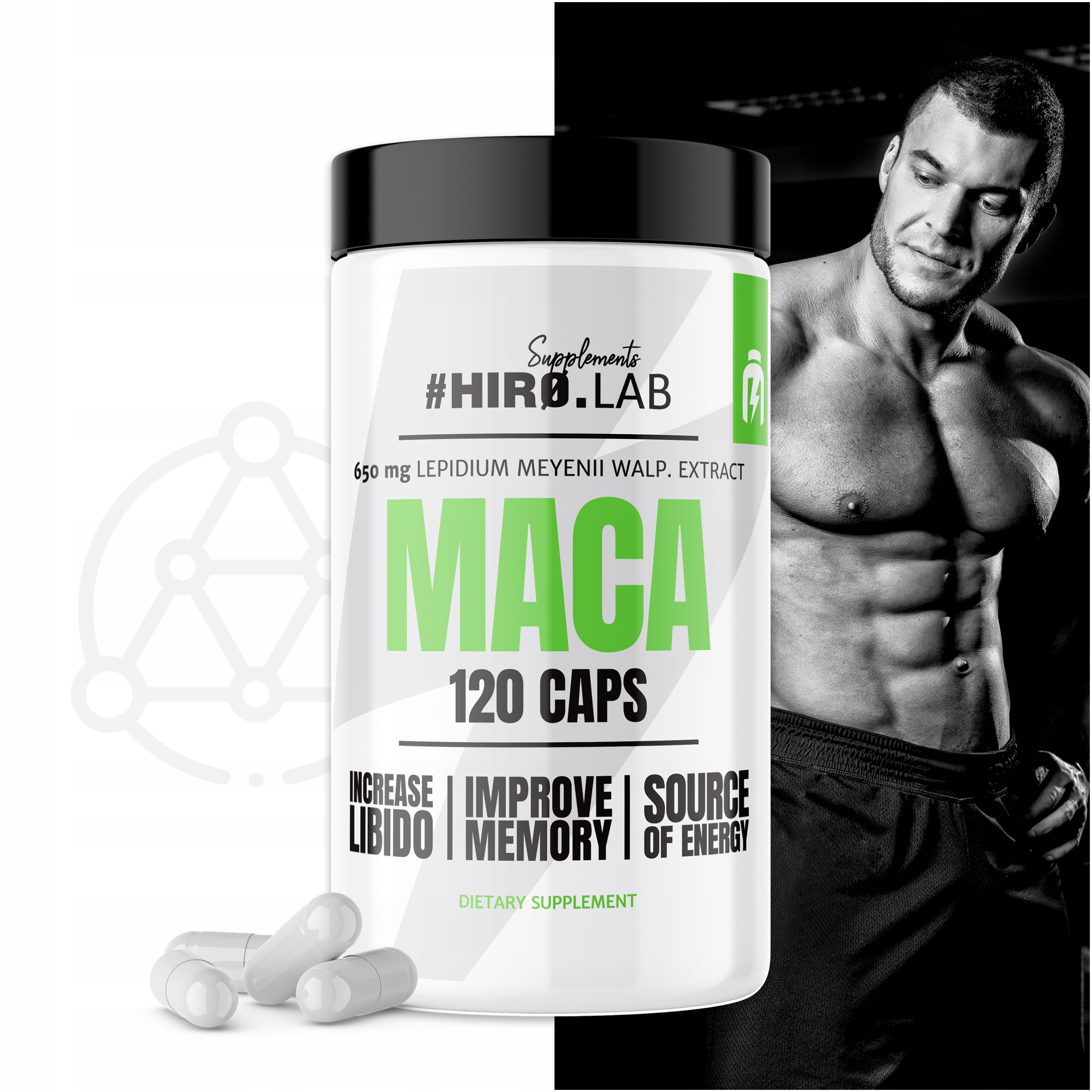 Hiro.Lab Maca 120 caps TESTOSTERON LIBIDO POTENCJA Kod producenta 1000029844