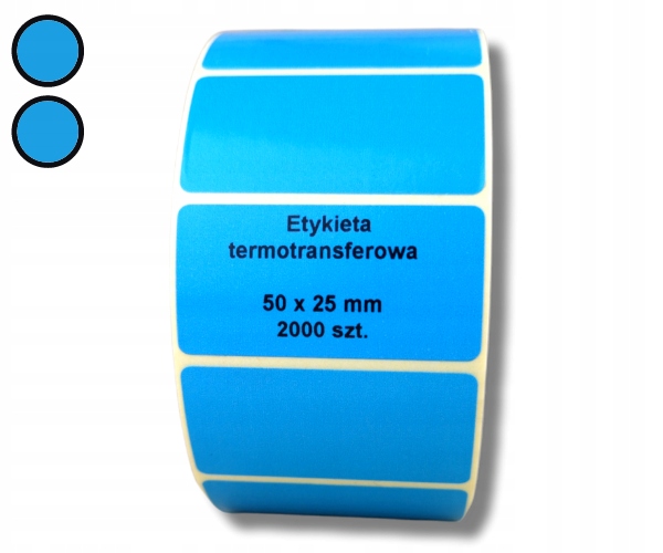 

50x25 etykiety samoprzylepne niebieskie 2000