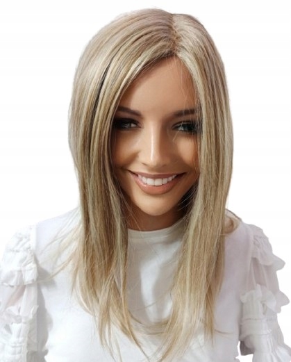 Paruka Cypher long bob bez ofiny střední blond mono part-Nessaja wigs shop