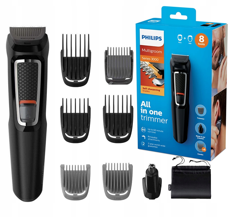 Strojek Na Vlasy Philips MG3730/15 Zastřihovač Nosní Brady 8 Nástavců