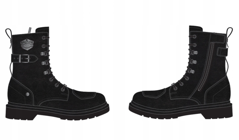 BUTY SKÓRZANE BROGER OHIO BLACK 37 Rozmiar 37