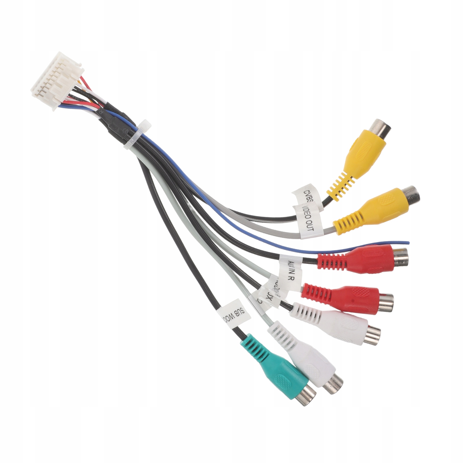 ŁATWA INSTALACJA 20-PINOWEJ WIĄZKI PRZEWODÓW RCA DO RADIA SAMOCHODOWEGO Z 7 ŻEŃSKIMI ZŁĄCZAMI