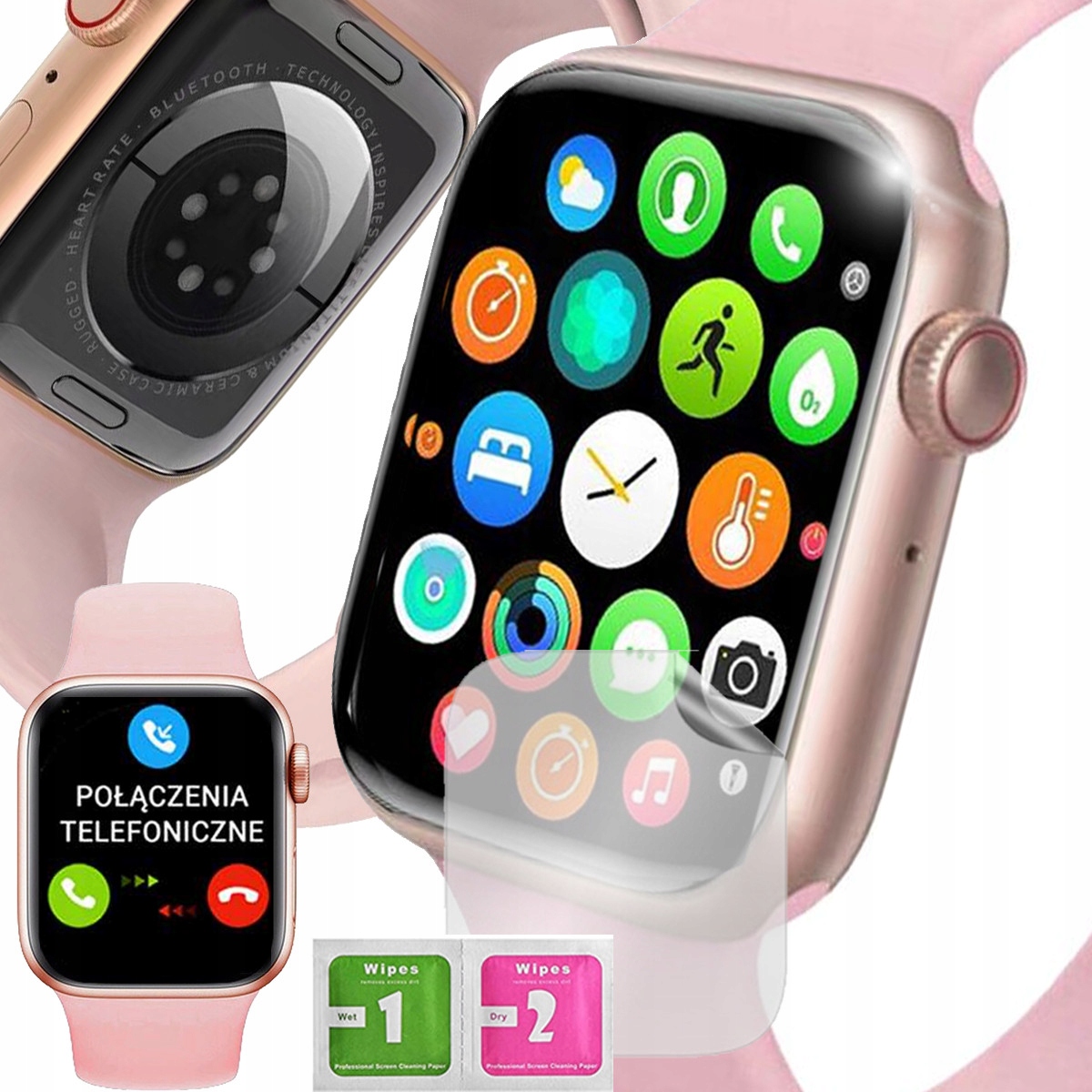 2 x Chytré Hodinky Dámské Polské Hodinky Menu Hovory Sport Smart Watch Pro