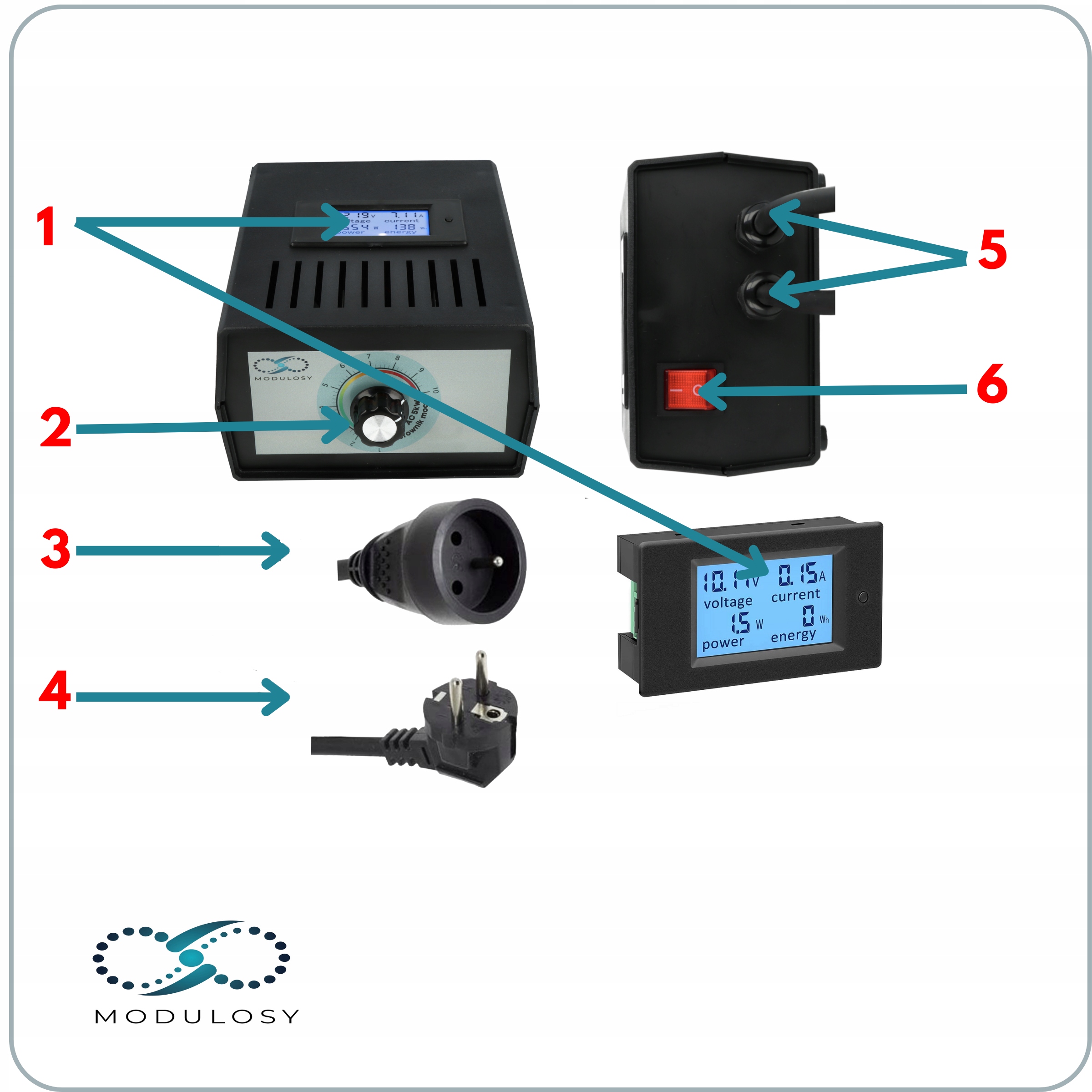 REGULATOR MOCY GRZAŁKI 5K NAPIĘCIA OBROTÓW SILNIKA WATOMIERZ POMIAR ENERGII Stan opakowania oryginalne