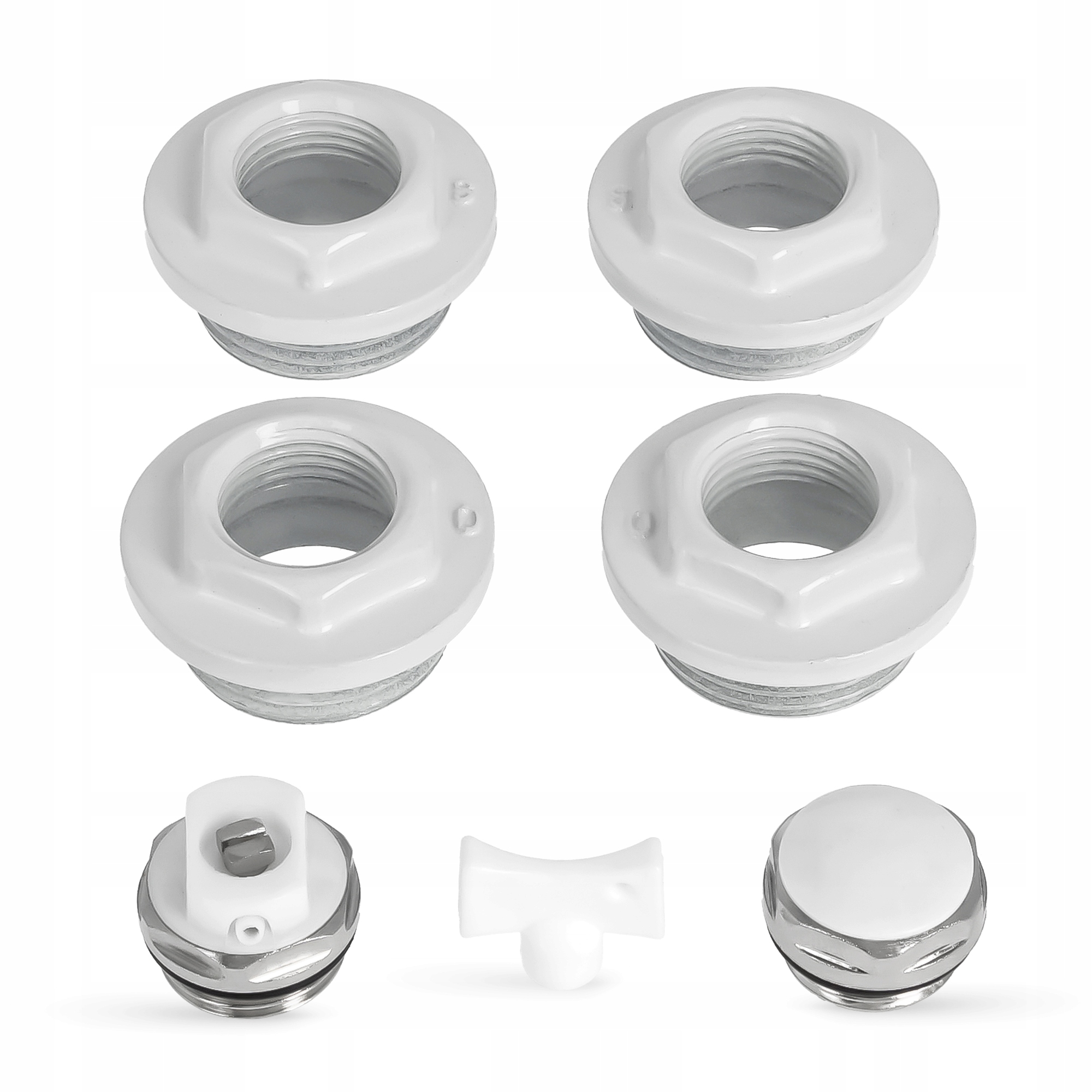 Zestaw korów korki grzejnika grzejnikowe 1 x 1/2 Kolor biały