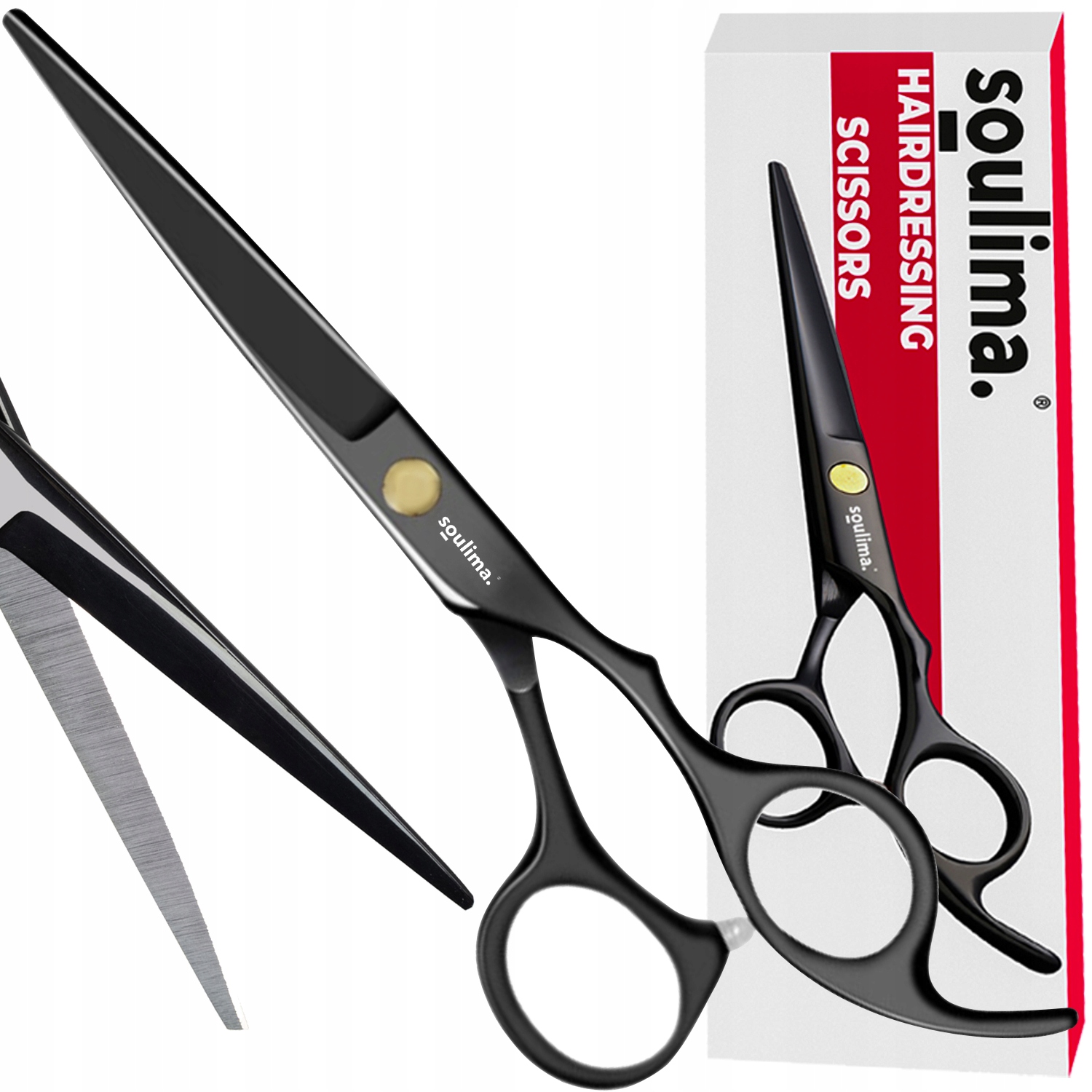 Nożyczki Fryzjerskie Profesjonalne do Strzyżenia Włosów Ostre Mocne Czarne