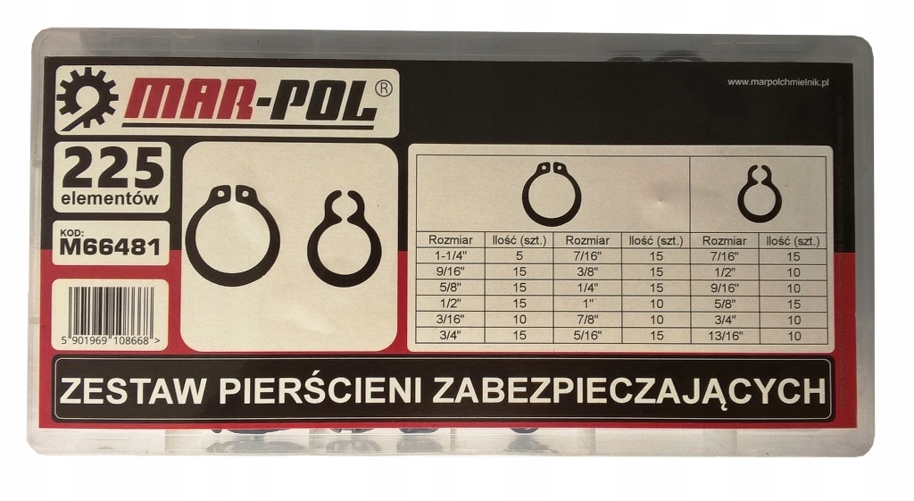 

Segery Pierścienie Zewnętrzne/wewnętrzne MIX 225EL