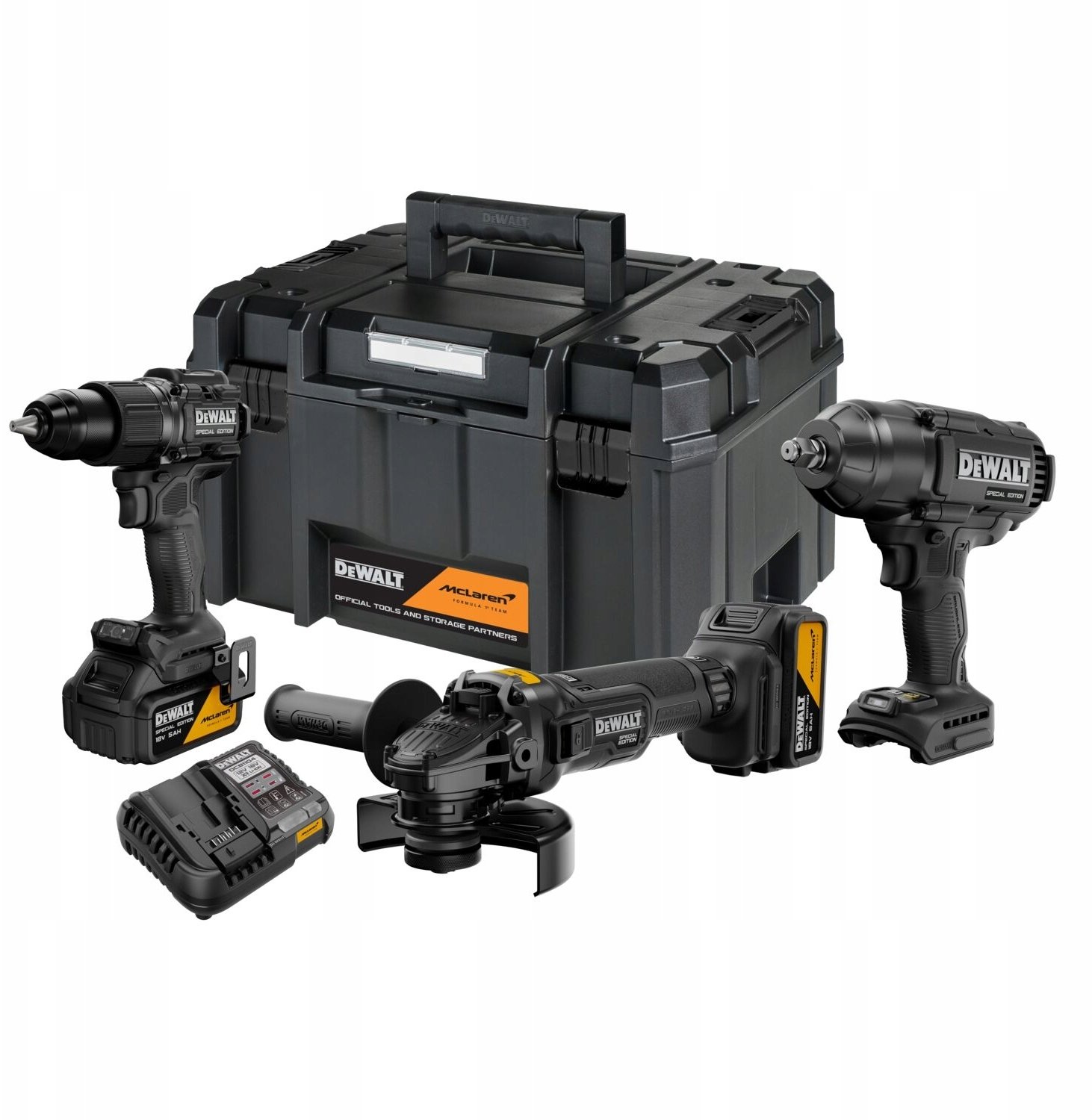 Zestaw Mclaren Wiertarka+klucz Udar.+szlifierka 18V 2X5AH DCK3222MP Dewalt
