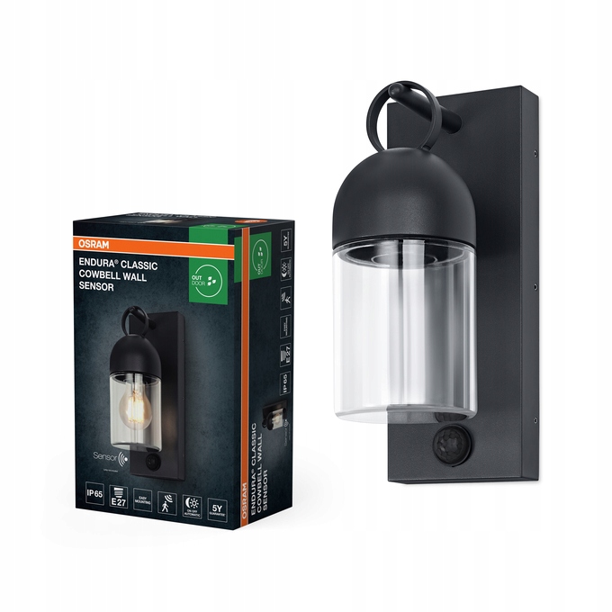 Záhradné nástenné svietidlo Vonkajšia fasádna lampa E27 Snímač pohybu IP65 Osram
