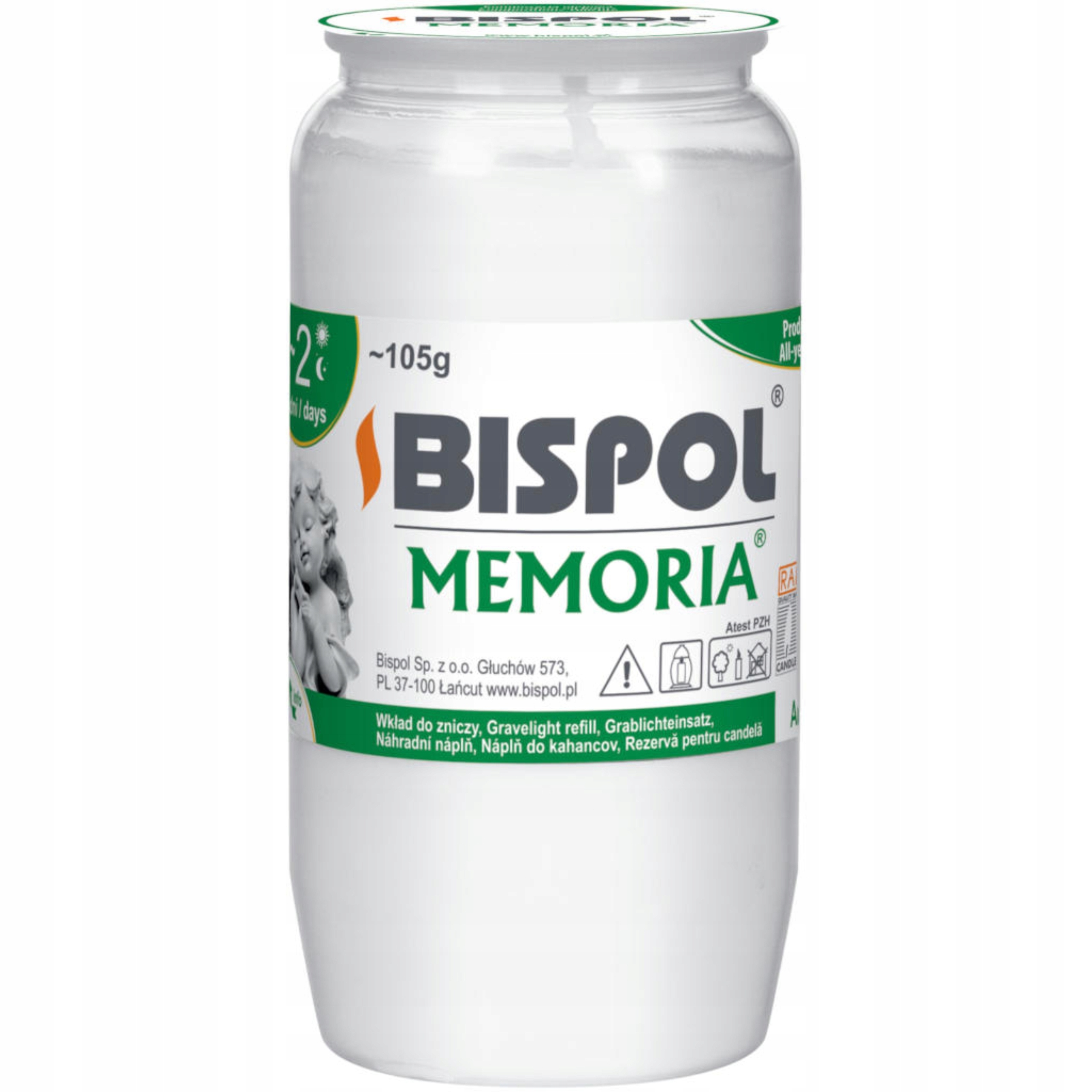 

Wkład do zniczy olejowy Bispol Memoria WO2 2 dni