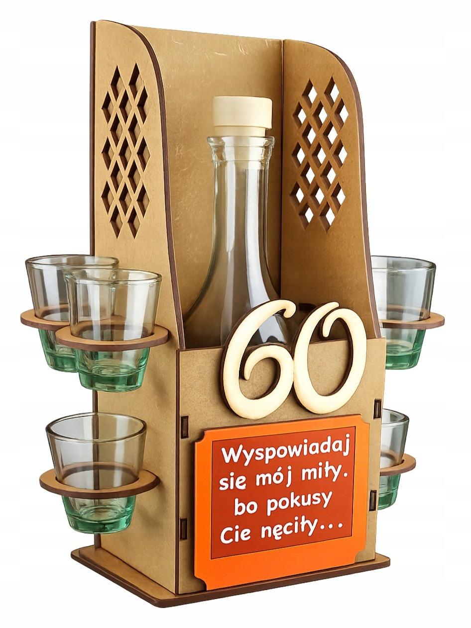 Vtipný Dárek k 60. narozeninám zpovědnice Sada s karafou a skleničkami