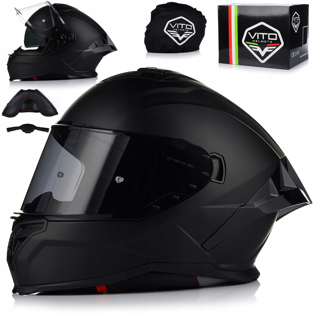 Motocyklová Prilba Vito Presto Aero Čierny Matt Systém Pinlock Clona