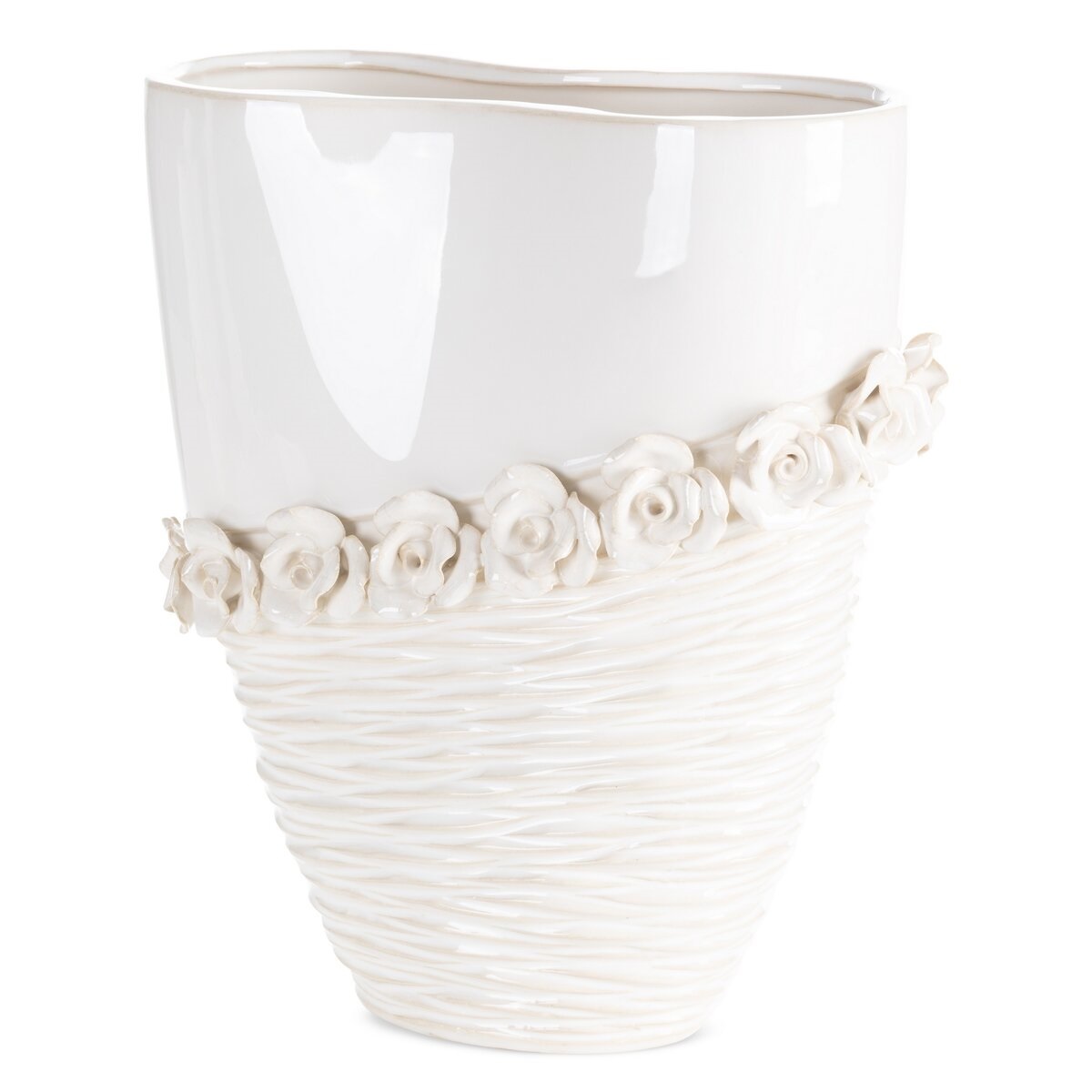 Dekorativní váza Eliana 27 x 13 x 32 cm, krémová