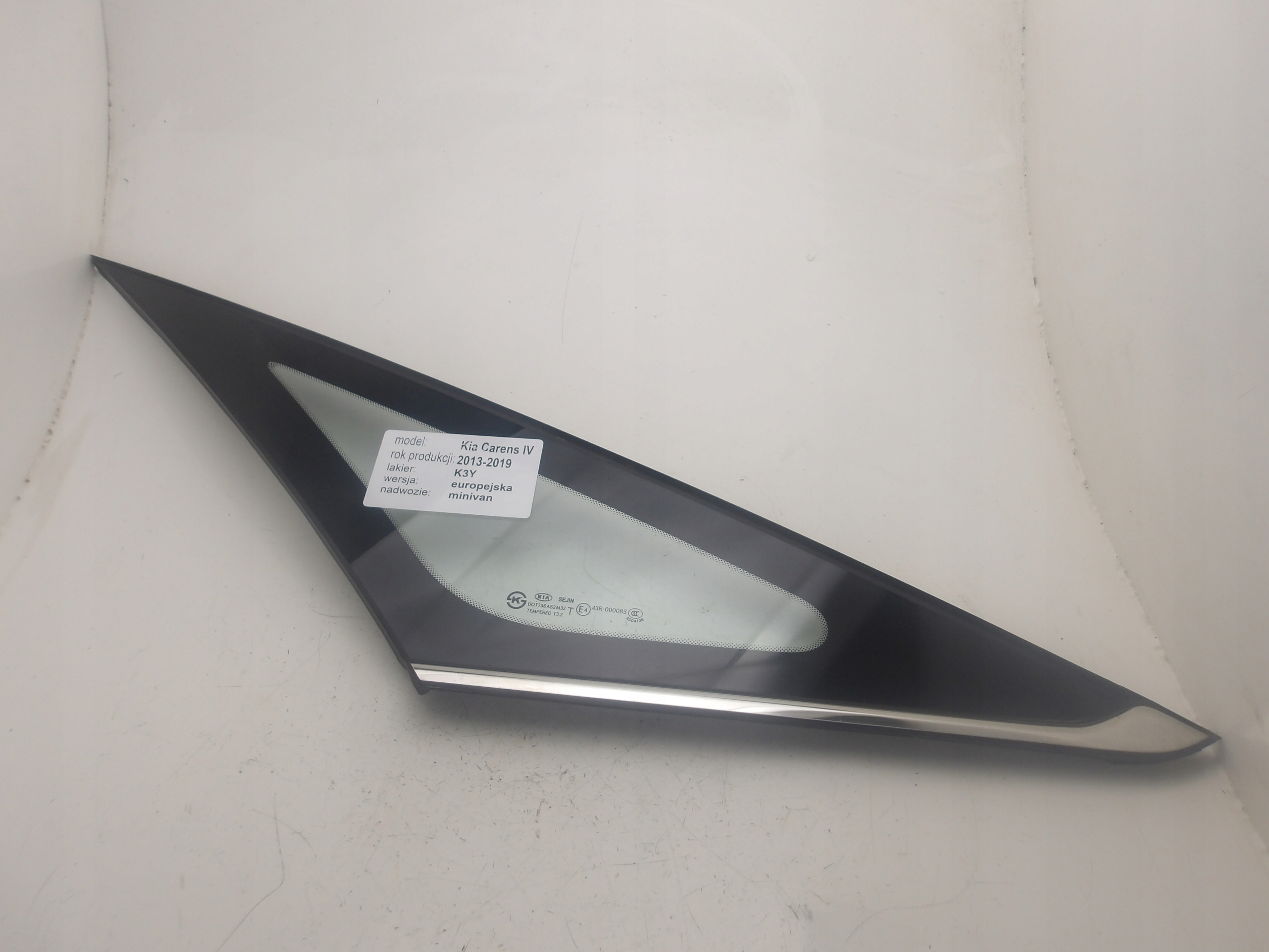 KIA CARENS IV 13-19 window bodywork front right front CHROM OE
