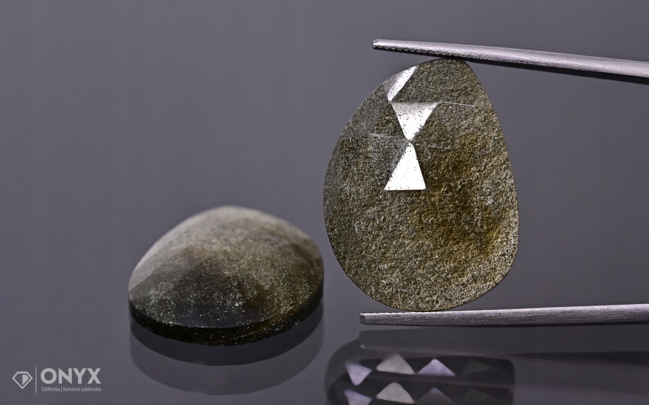 Obsidián zlatá fasetovaná rozeta Para nepravidelná