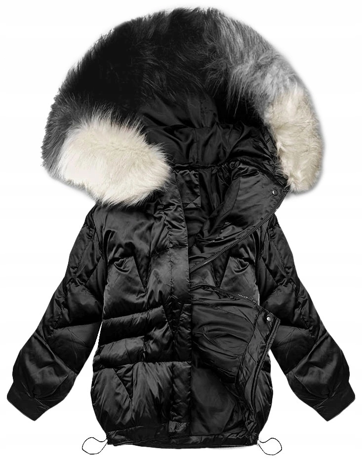 Zimní Bunda Oversize H1109 Černá L (40)