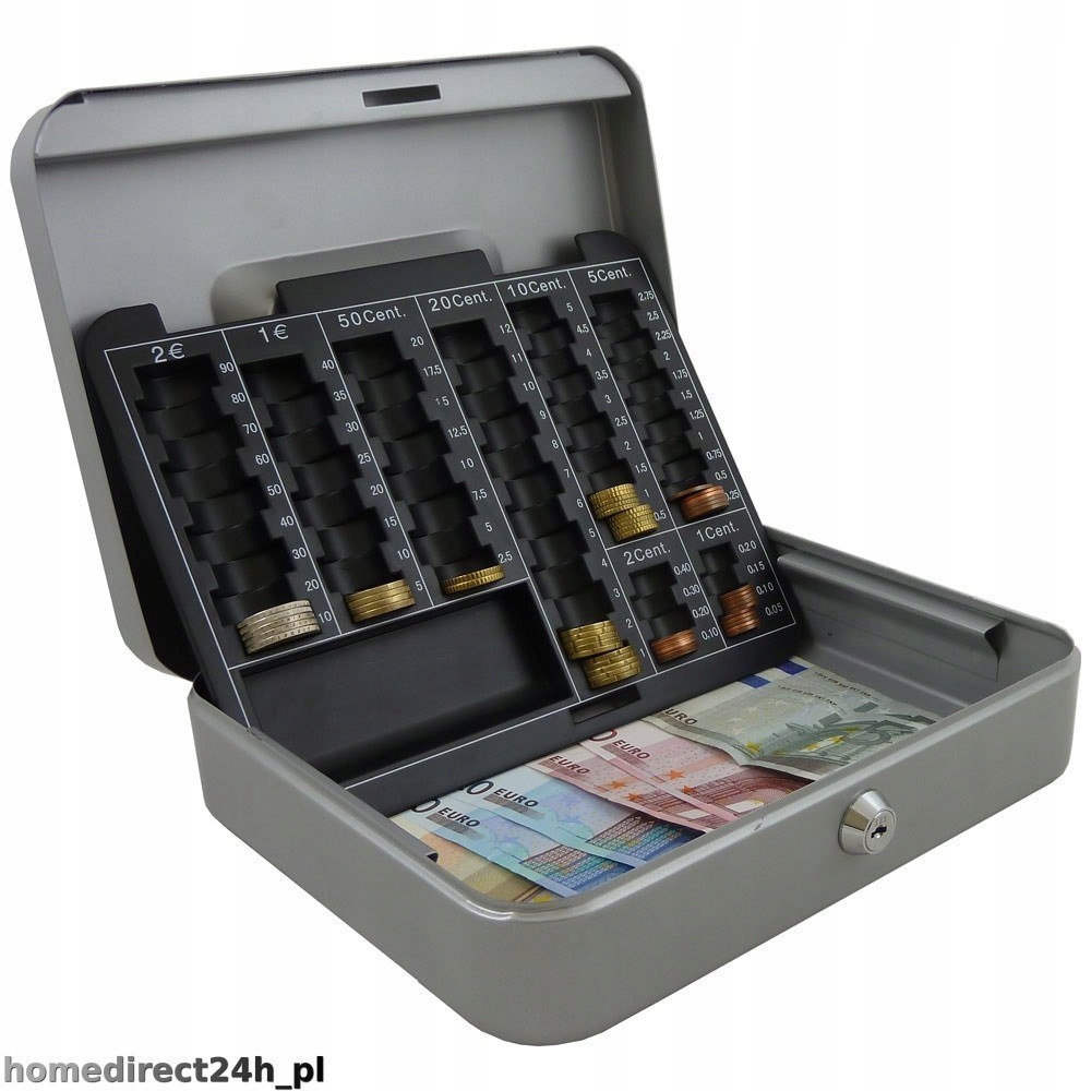 KASETKA NA PIENIĄDZE SEJF METALOWA 25CM SZARA Marka Bittux