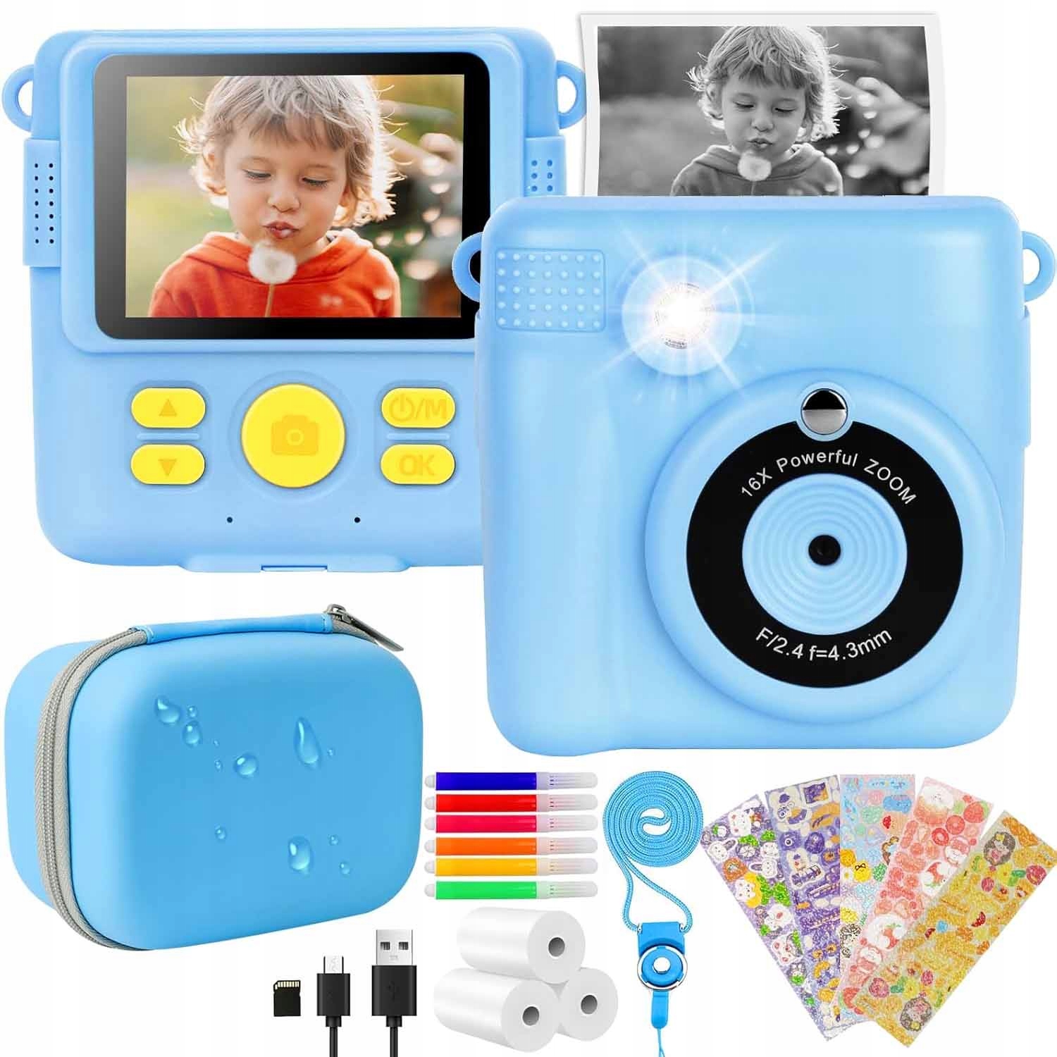 Mini Tiskárna Termálního Tisku Instantní Fotoaparát Pro Děti a 3 Rolek