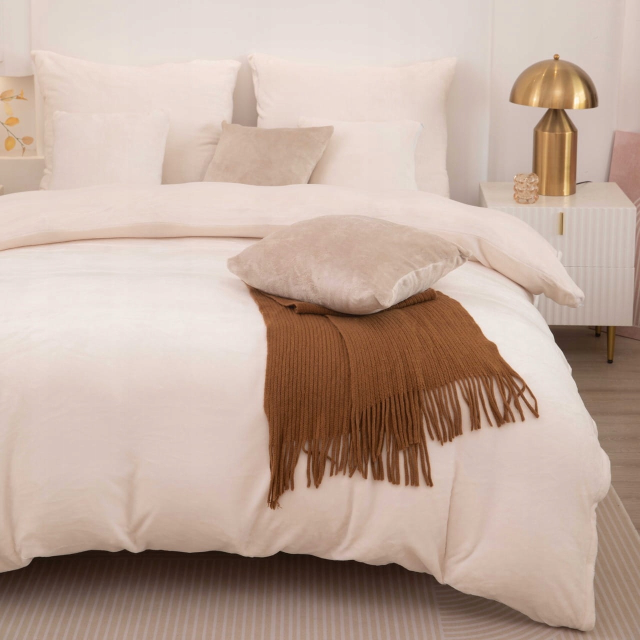 Povlečení z mikrovlákna Medvídek Cozy 160x200 krémové