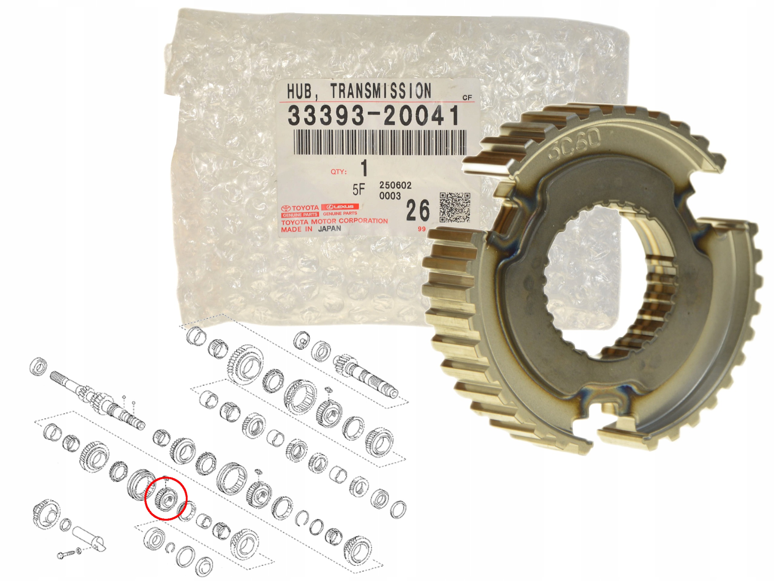 Náboj Převodovky 5/6 Rychlostní Stupeň 33393-20041 Oe Toyota Auris Avensis Iq