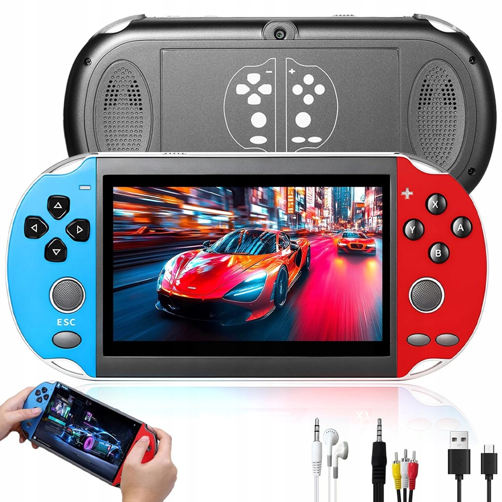 Konsola Przenośna Do Gier X12 Plus Retro Duży 7-CALOWY Ekran 2700+GIER 16GB
