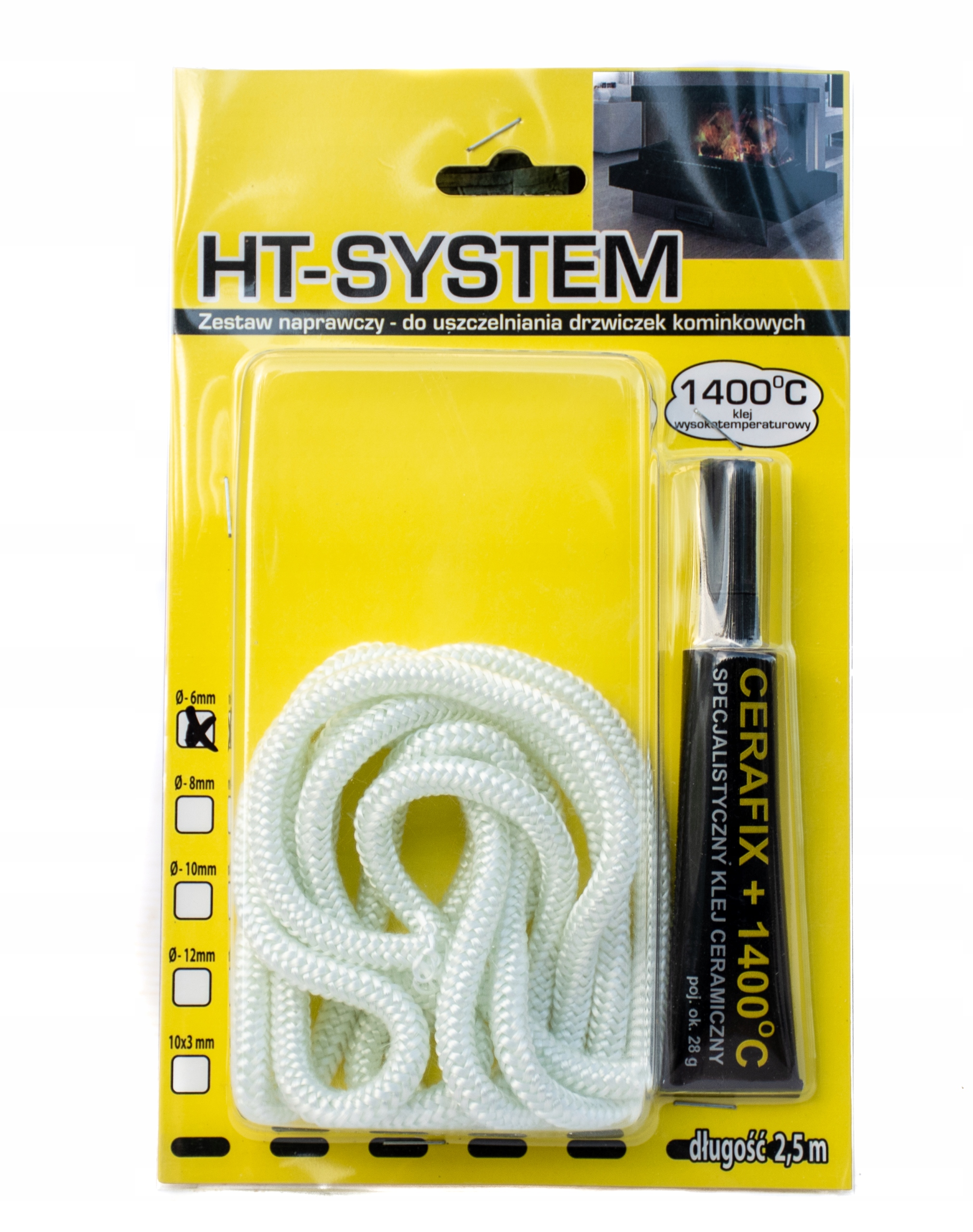 

Zestaw Naprawczy Do Szyby Kominka Sznur Klej