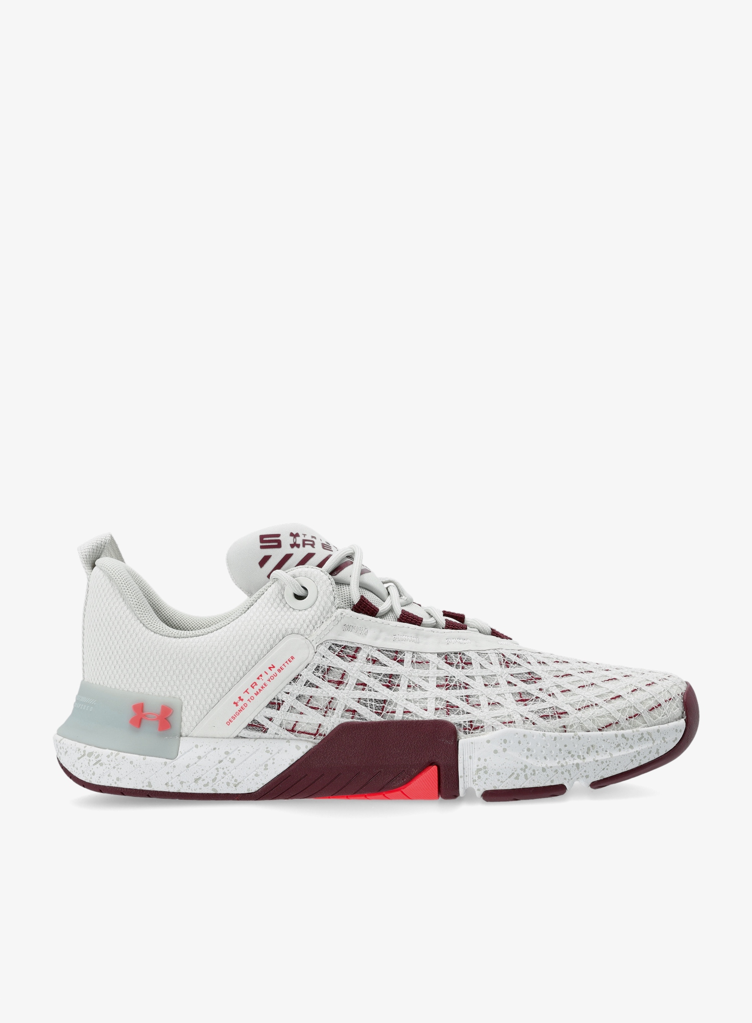 Pánské boty Under Armour TriBase Reign 5 white clay/deep red/beta (47)