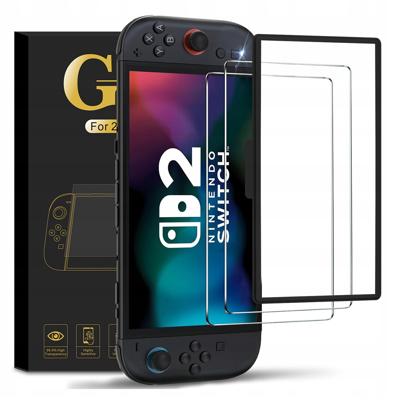 FOLIA OCHRONNA NINTENDO SWITCH 2 ZESTAW 2 SZT PRZECIW ZARYSOWANIOM