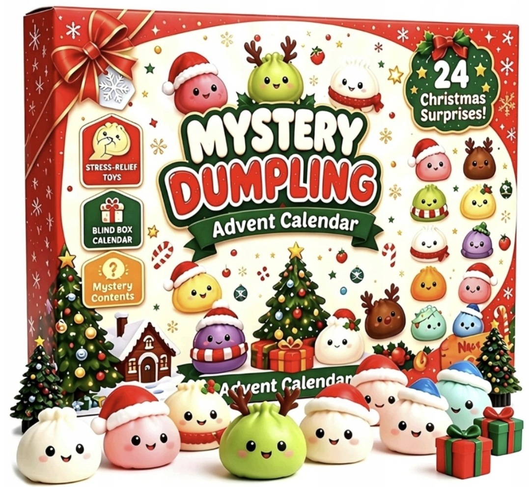 Адвент-календарь W&K Squishy Christmas, 24 мялки-пельмешки Dumpling — фото 4