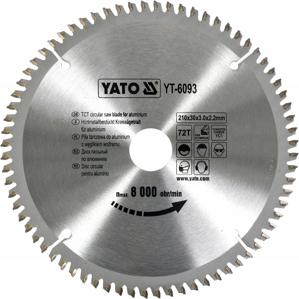 

Tarcza Widiowa Do Aluminium I Tworzyw 210x30mm 72T