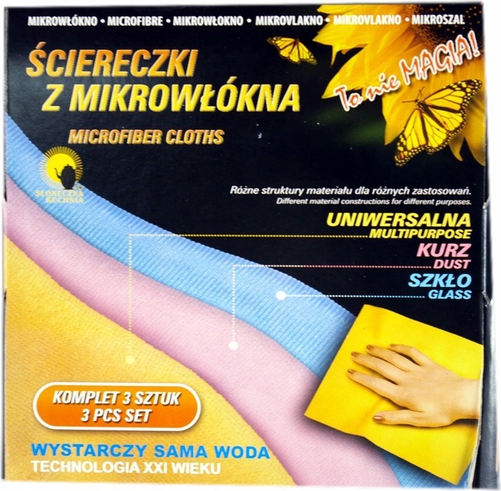 

Ściereczki z mikrowłókien 30x30cm 3szt mix kolor