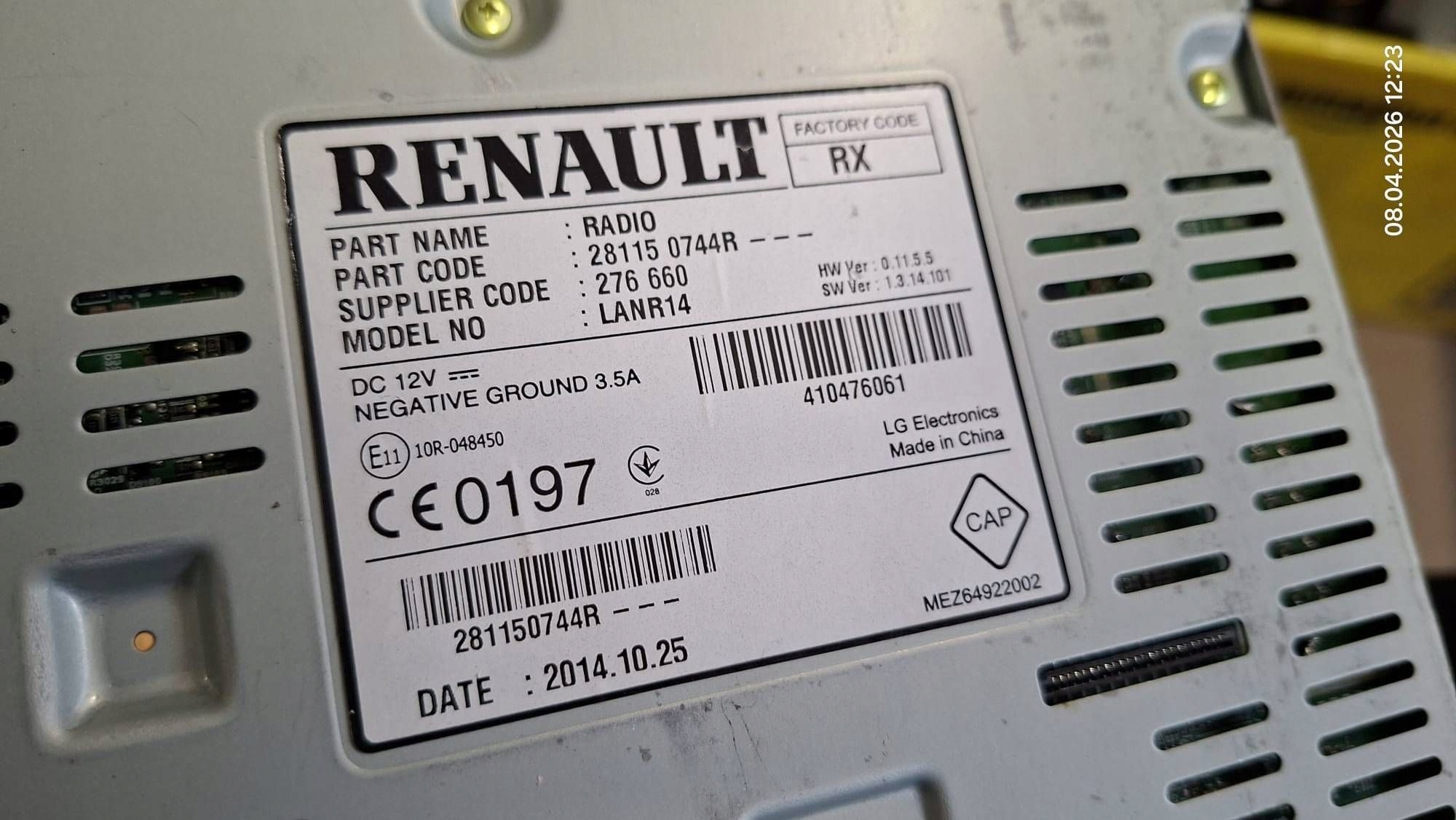 Lecteur Navigation Renault Espace V 281150744R