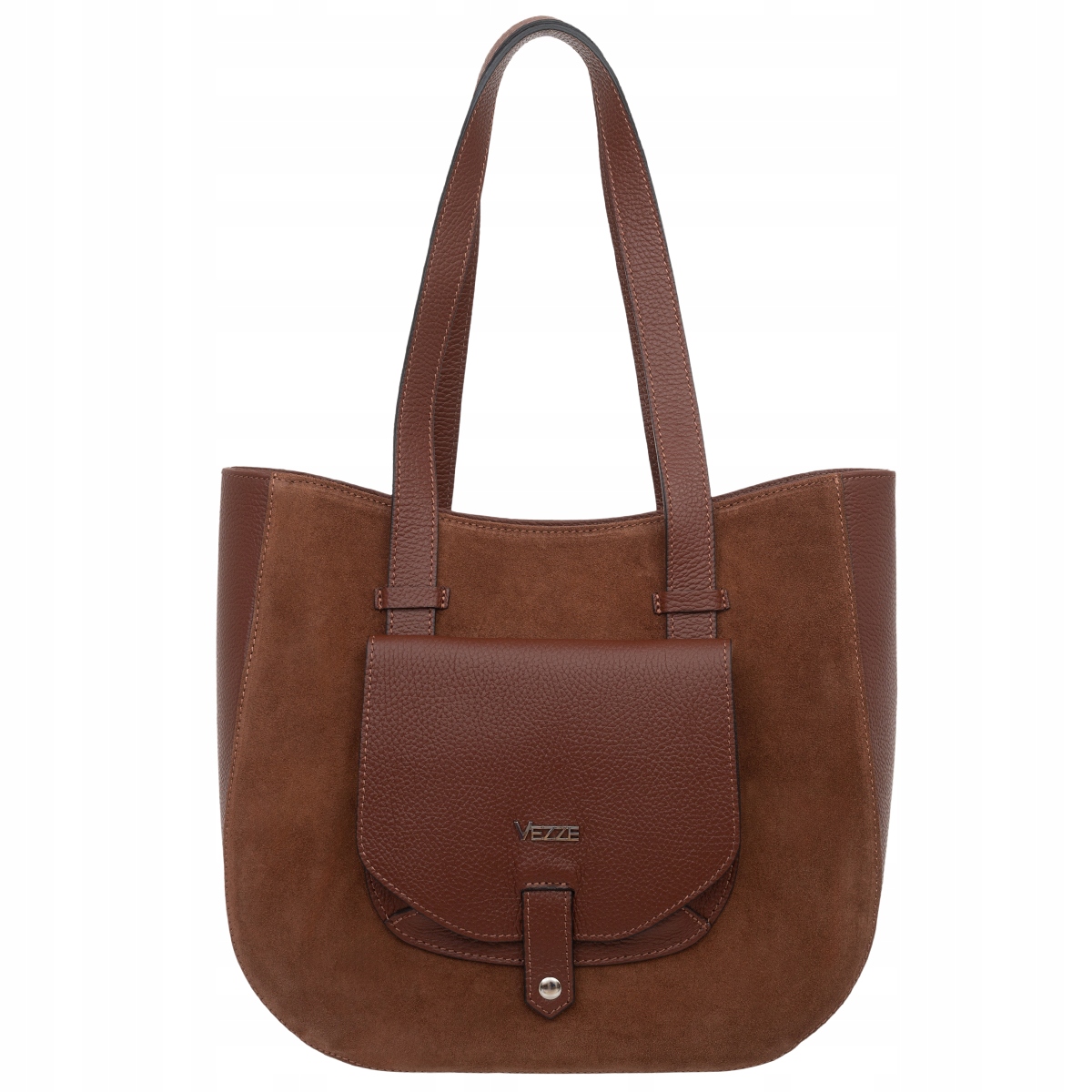 Semišová kabelka Vezze Copertina Hnědá