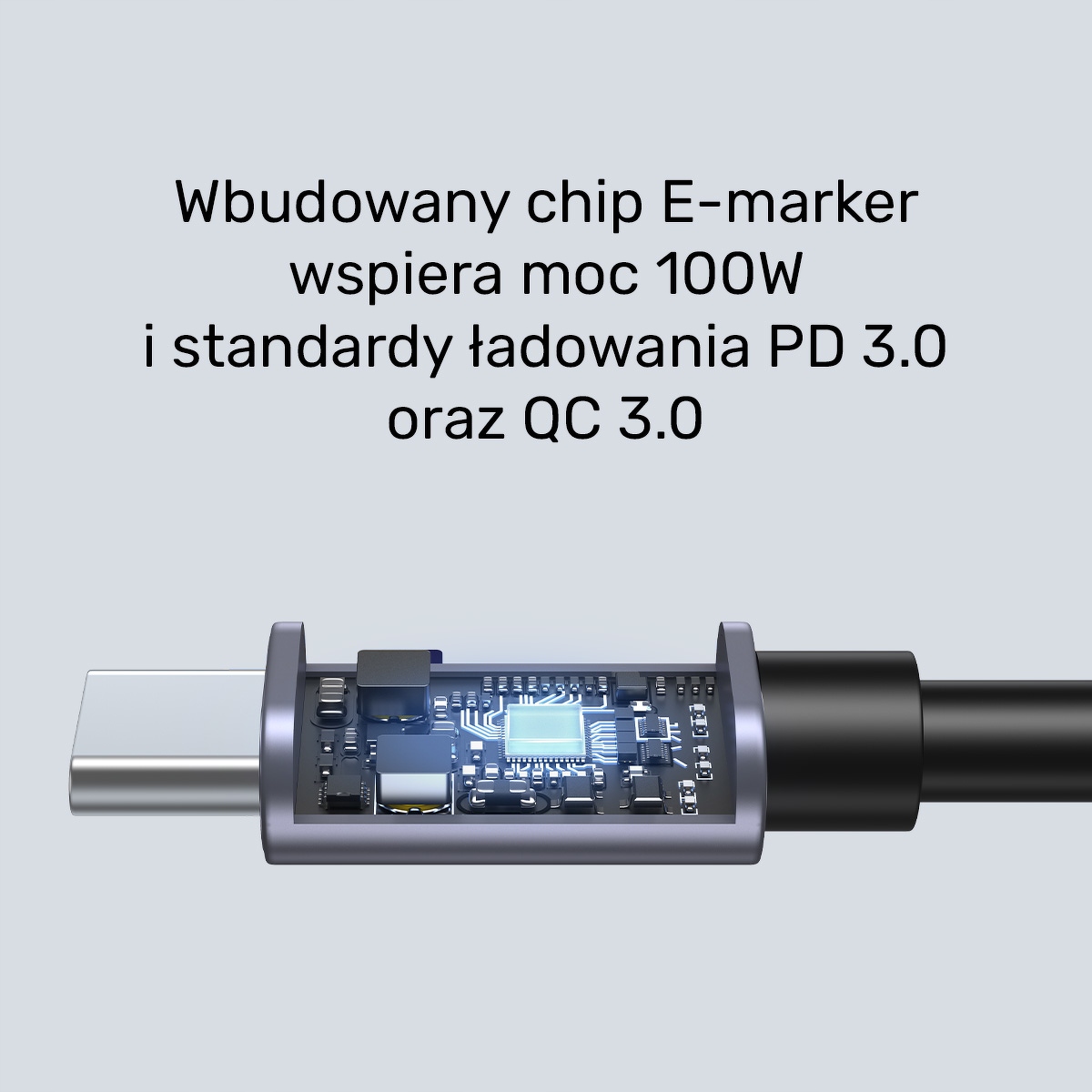 Unitek Kabel USB-C kątowy 90° PD100W 5m Konstrukcja oplot