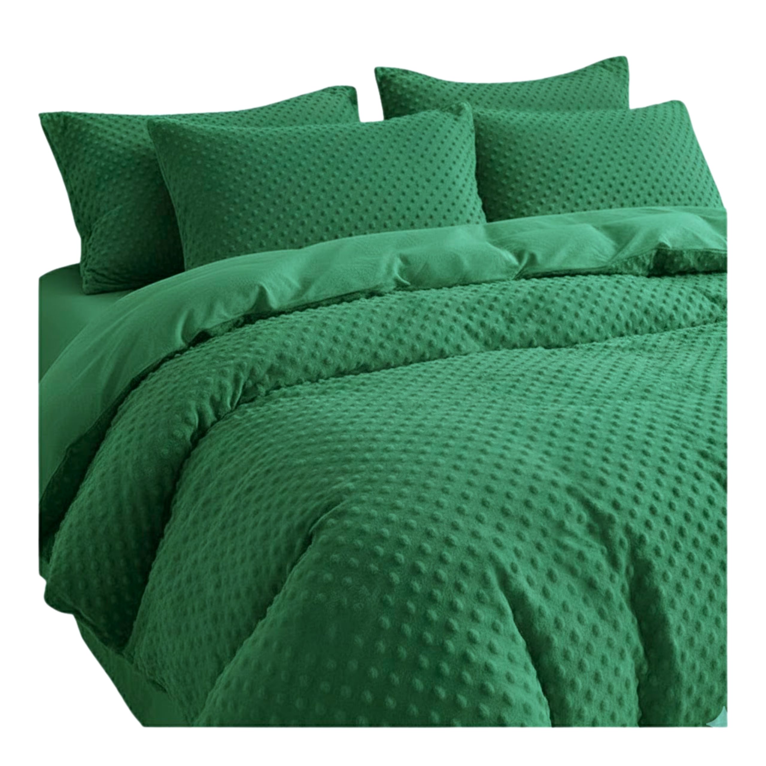 Povlečení Fleecová 160x200 Medvídek Sada Povlečení Plyšový Puntík Zelený