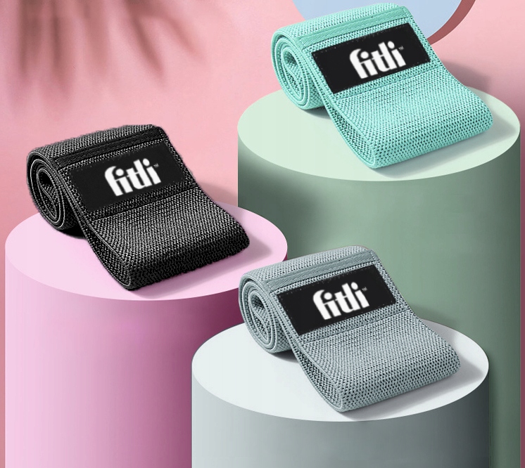 ZESTAW 3 GUMY OPOROWE DO ĆWICZEŃ MATERIAŁOWE HIP BAND MOCNE TAŚMY FITNESS Model FTL08 -BLACK