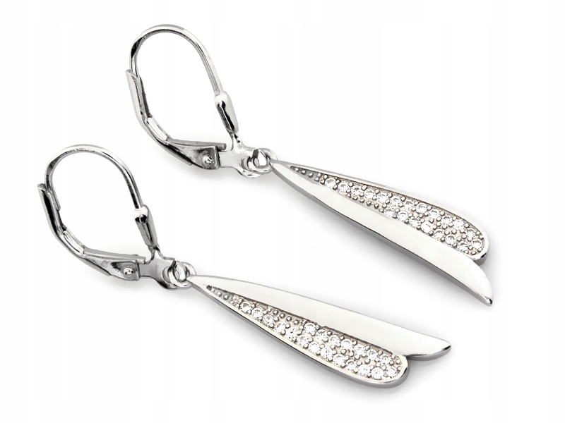 Stříbrné náušnice 925 s krystaly, elegantní stylový design