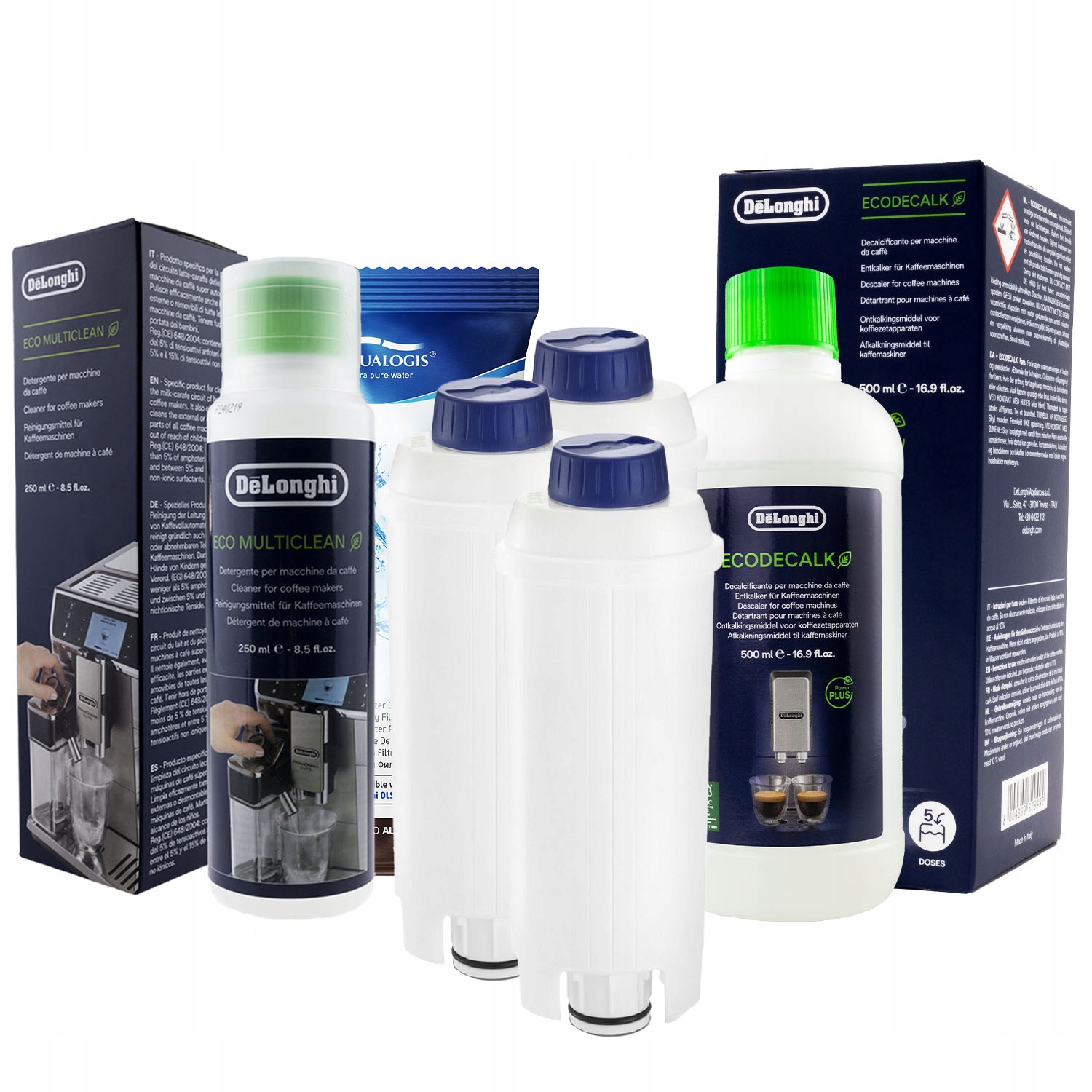 4x Filtr do kávovaru Delonghi AL-S002 Odvápňovač 500 ml Tekutina 250 ml