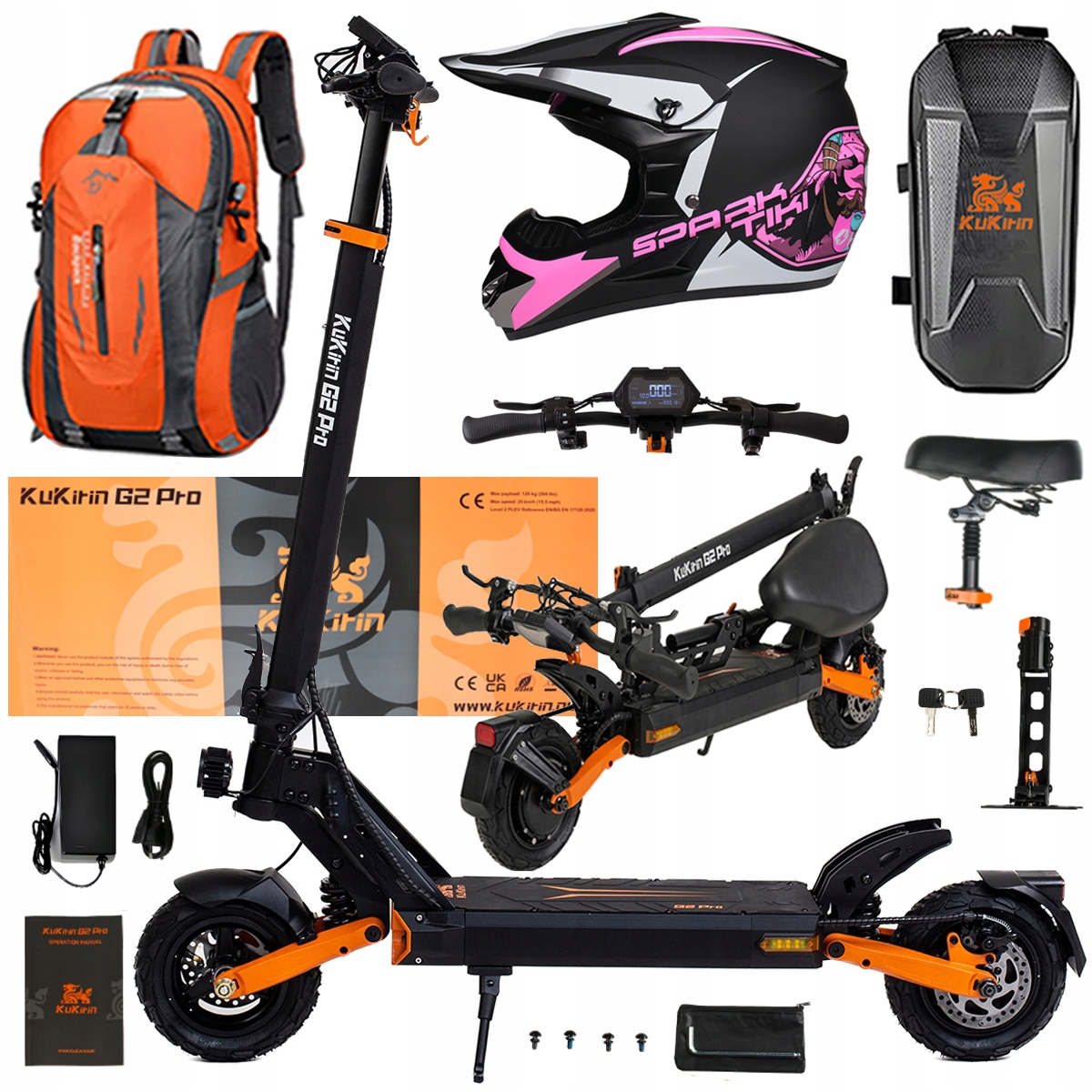 Skládací Pojazd Elektryczny Kukirin G2 Pro 1000W 48V 15.6AH 45KM/H +Dárek