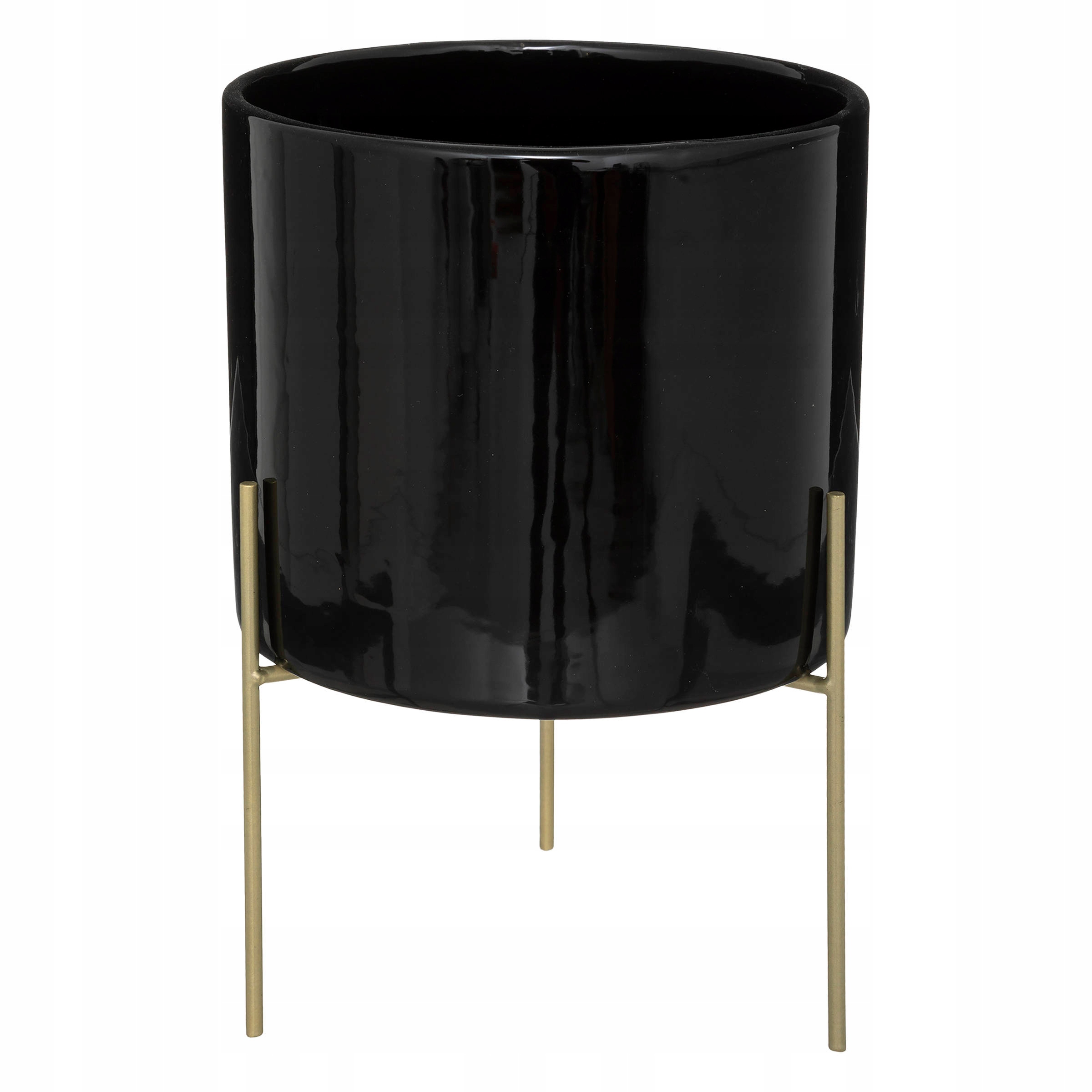 

Doniczka Ceramiczna na metalowym stojaku Czarna