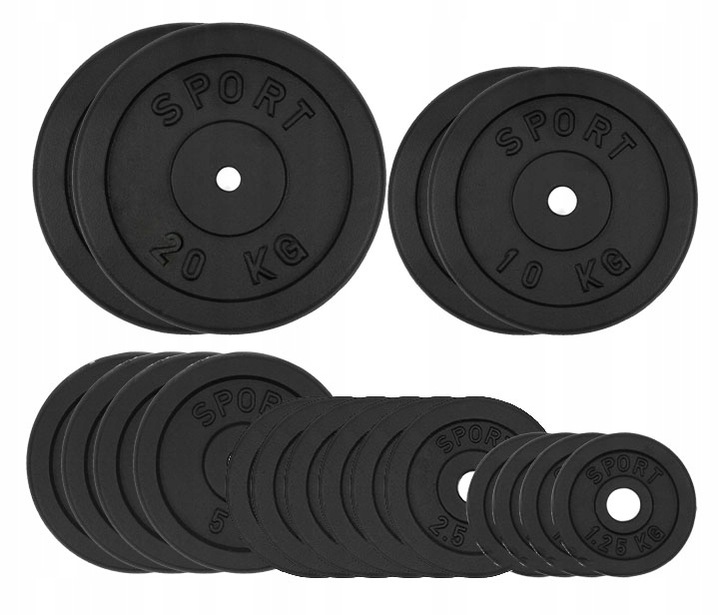 Obciążenie Żeliwne 100 kg Zestaw 18 talerzy 28mm