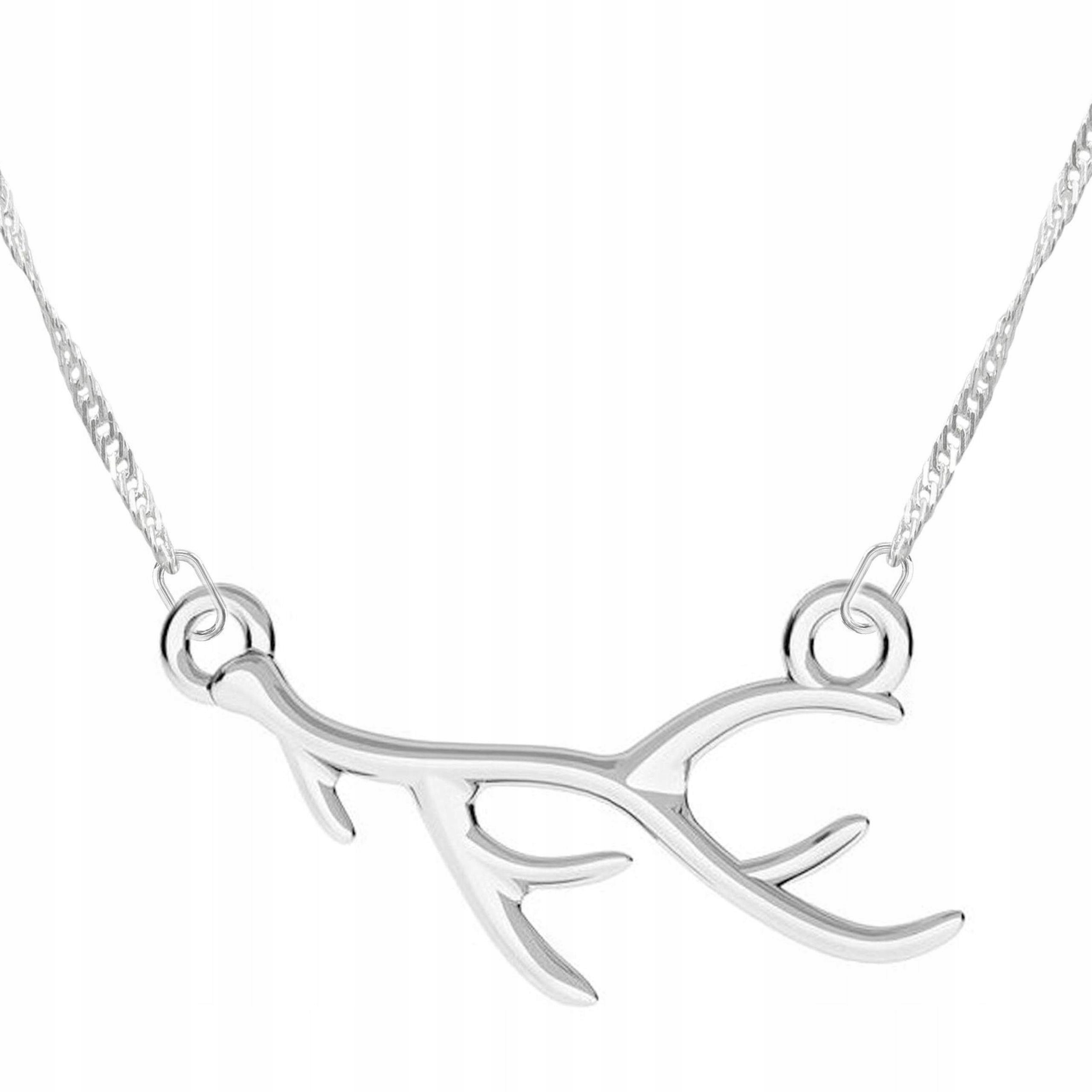 Stříbrný náhrdelník s parožím Jelena Lesní rohy Jelen Stříbro 925