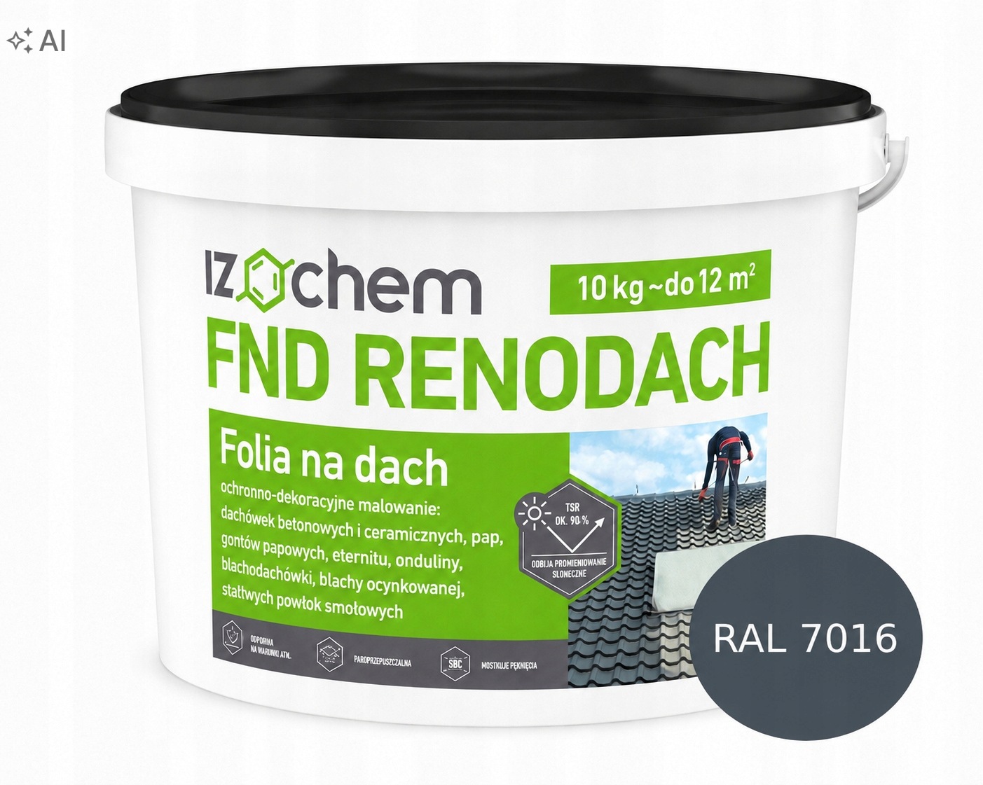Renodach Antracit Fólie na plech Asfaltový Pás Betonu Trvanlivé dřevo Elastická 10 kg