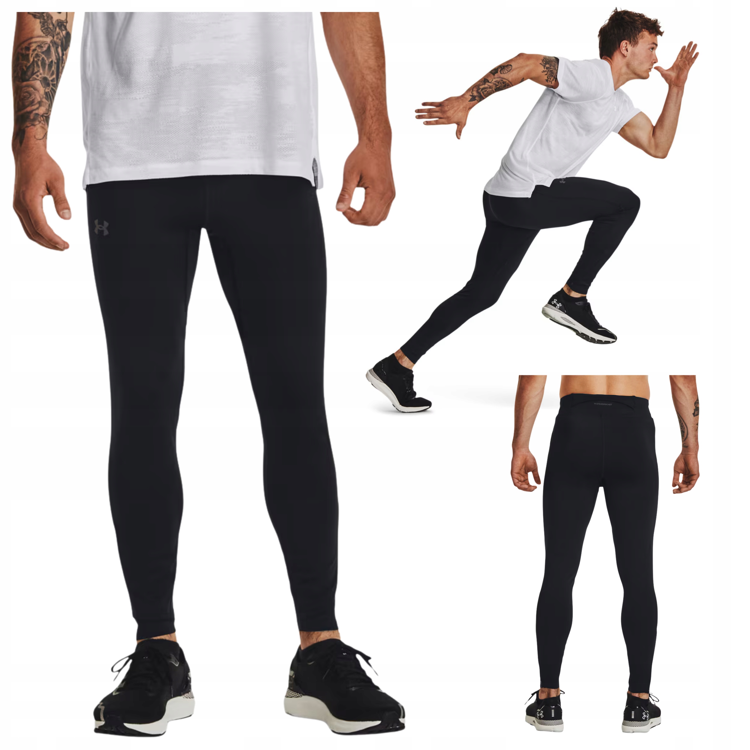Legginsy Długie Do Biegania Spodnie Under Armour Męskie Termo Czarne L