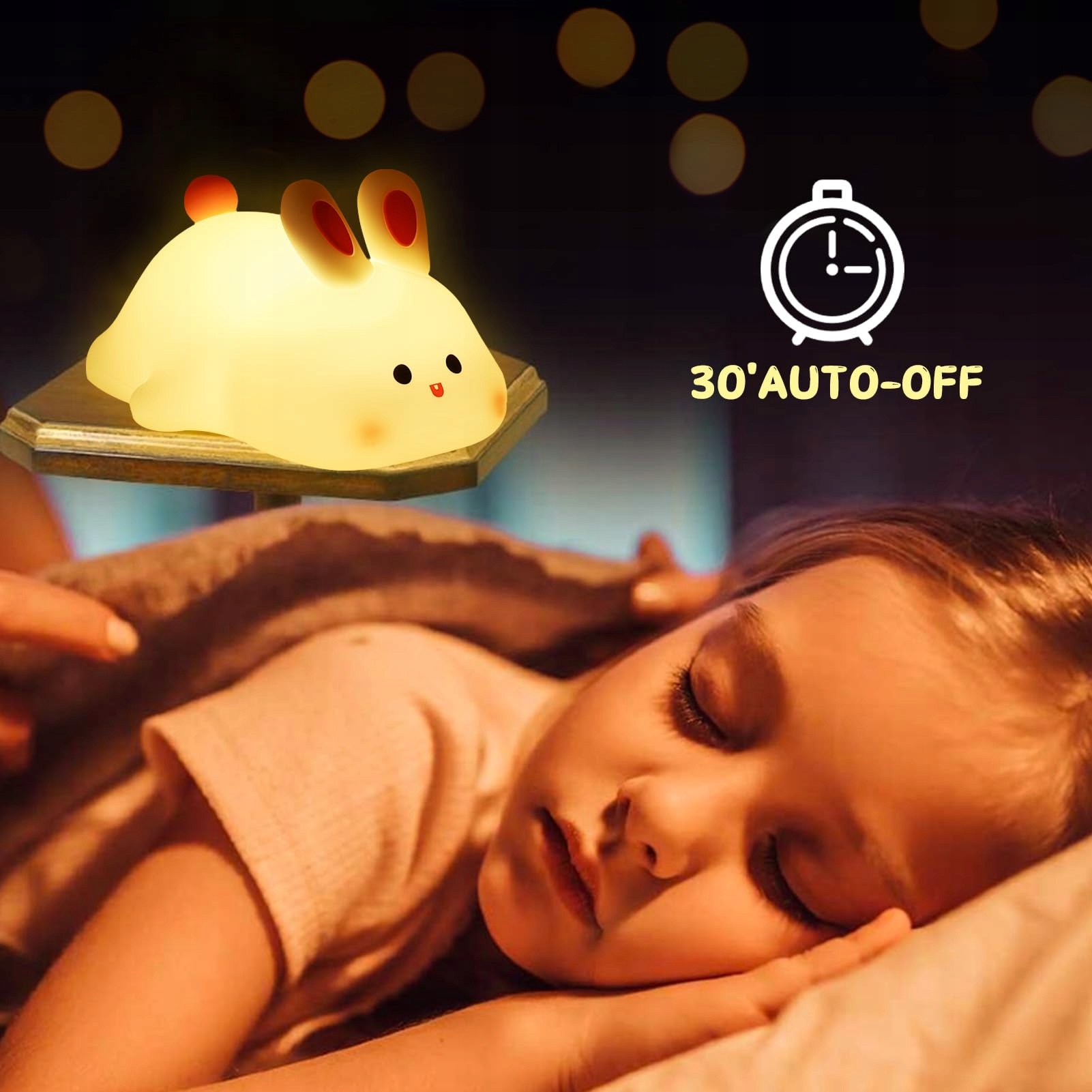 LOVERUIS Lampka Nocna Dla Dzieci Królik Lampka LED Do Pokoju Dziecięcego — miniatura 5