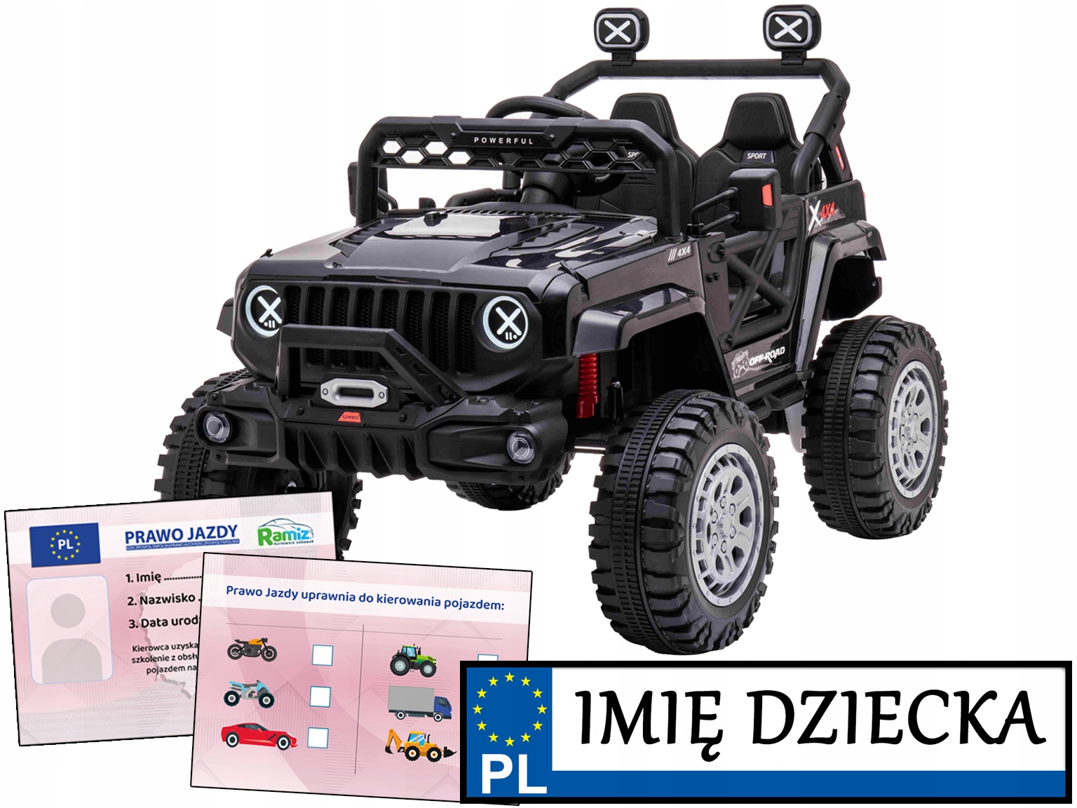 duży Samochód Na Akumulator dla dzieci Off Road Speed silniki
