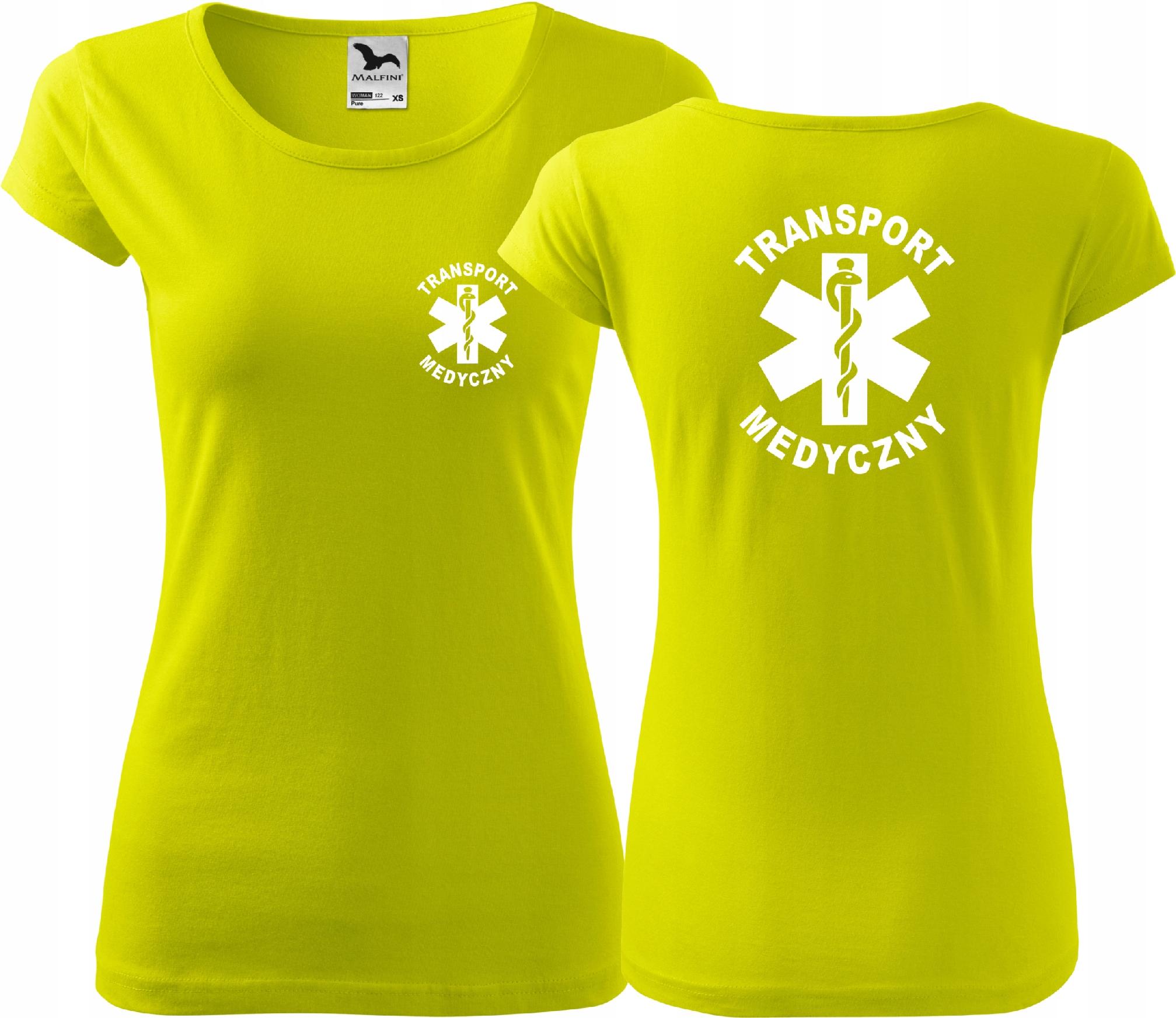 

Koszulka damska Pure nadruk Transport Medyczny M