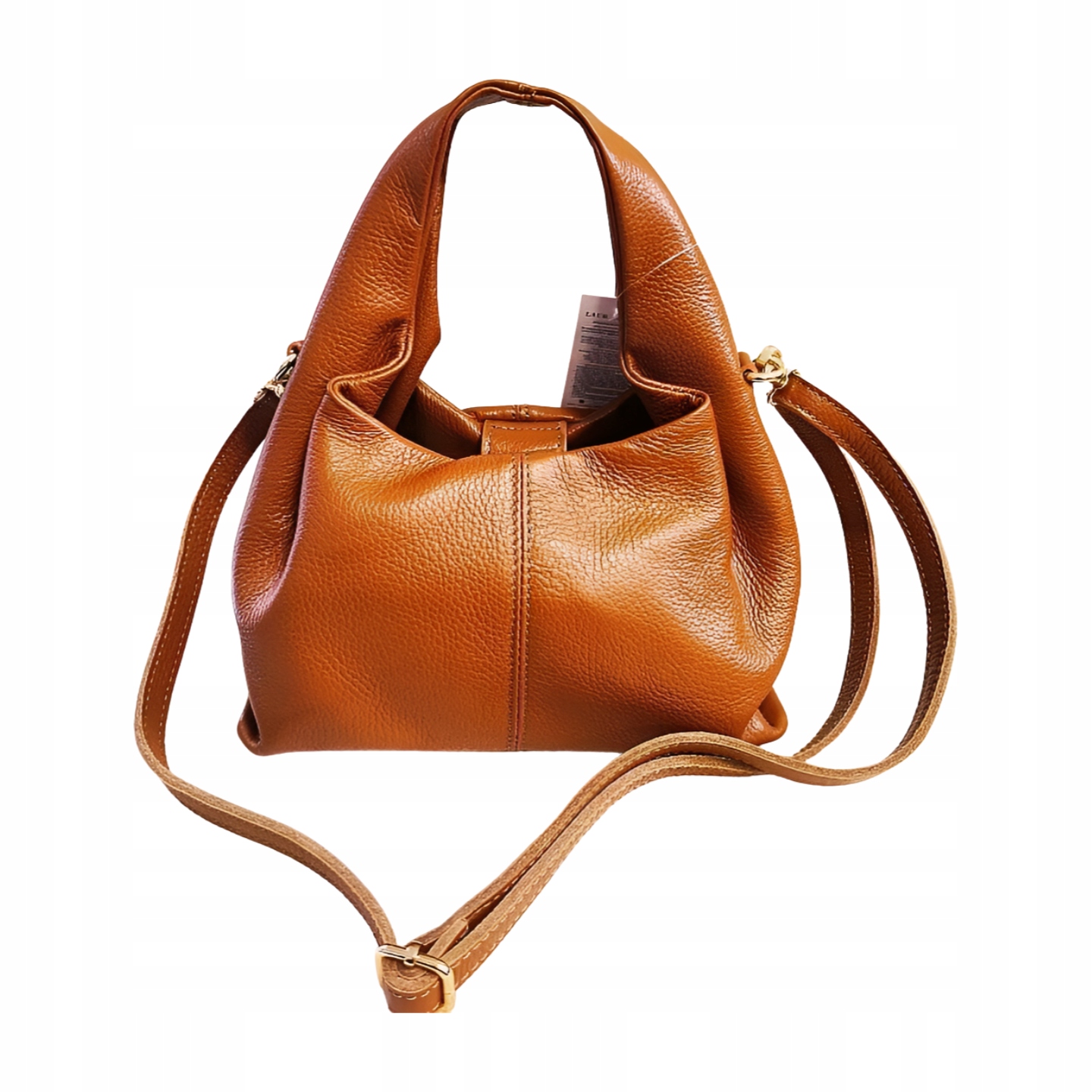 Laura Biaggi kožená mini shopper taška s prošíváním