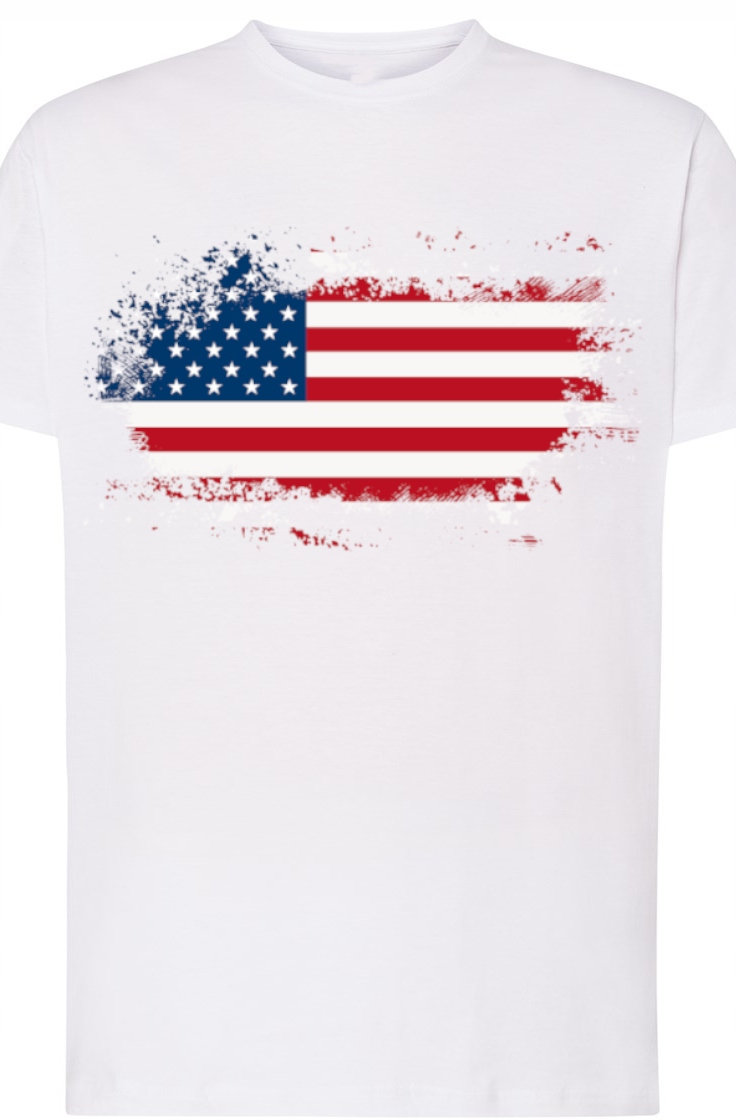 

Usa Flaga Męski T-Shirt Modny Nadruk Rozm.4XL